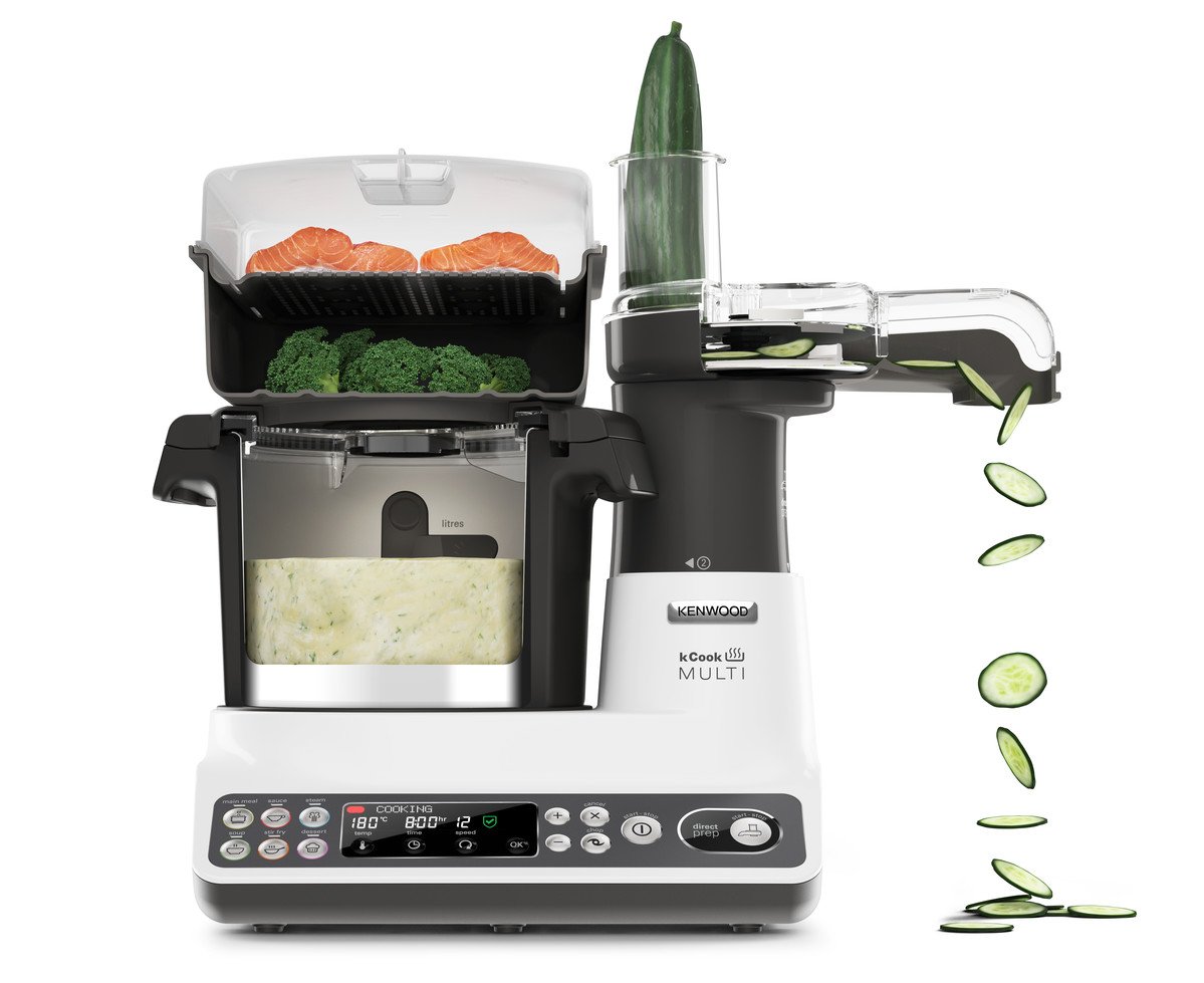 Kenwood Kcook Multi CCL401WH Smart Kitchen Robot - 5-in-1 Food Processor, Blender & Dough Maker (White/Black) | Perfect for Baking, Meal Prep & Healthy Cooking at Home