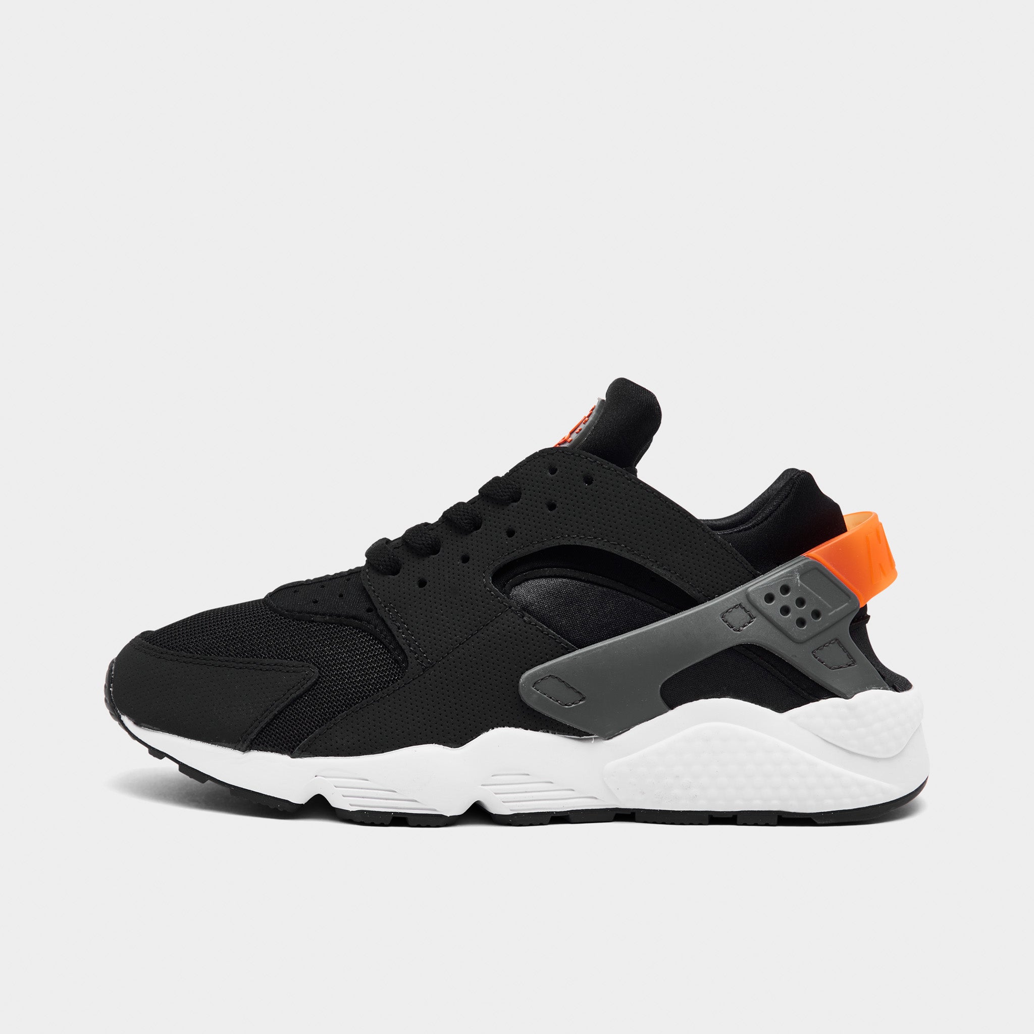 Nike Air Huarache Running Shoes for Men - Black/Iron Grey/Safety Orange - Lightweight Comfortable Sneakers for Jogging, Gym Workouts & Casual Wear