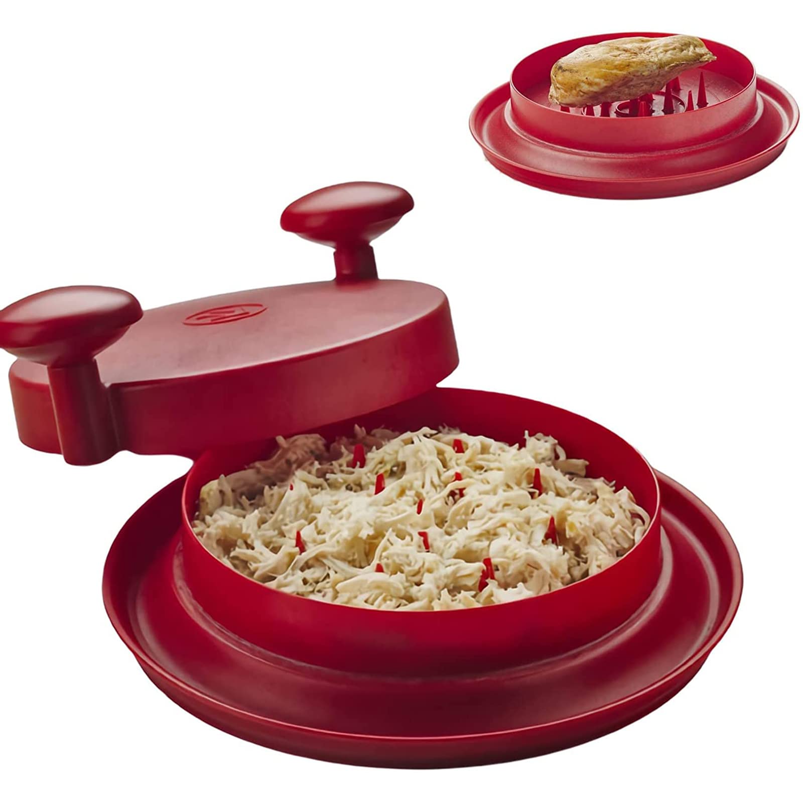 Premium Chicken Shredder Tool with Non-Slip Base - Heavy Duty Meat Shredder for Pulled Pork, Beef & Chicken - Dishwasher Safe (9.85 Inch, Red) - Perfect for BBQ, Meal Prep & Quick Dinner Solutions