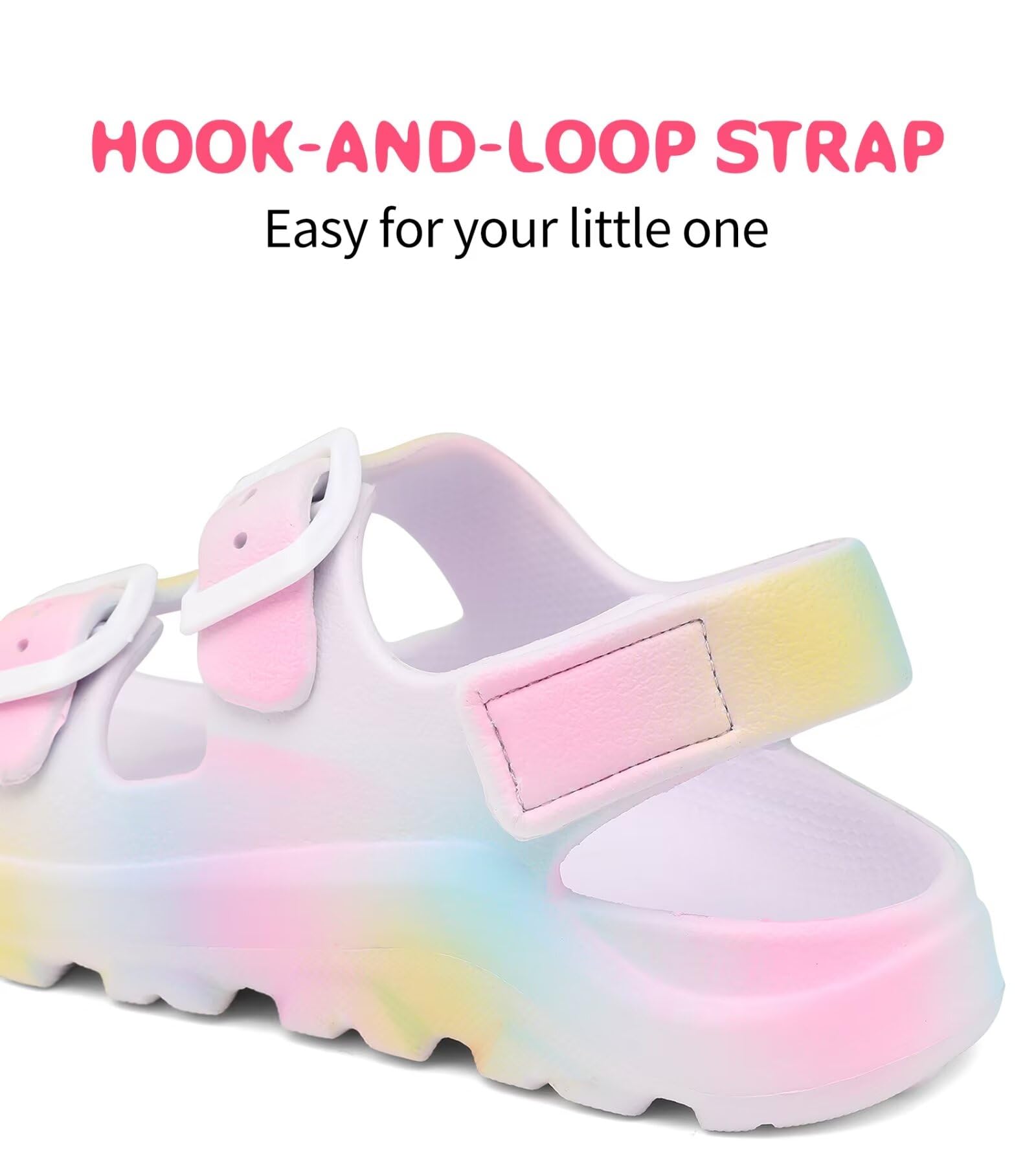 **Boys & Girls Adjustable Water Sandals with Buckle & Hook Loop Strap – Toddler 5 to Little Kid 12 – Perfect for Beach, Pool & Outdoor Play**