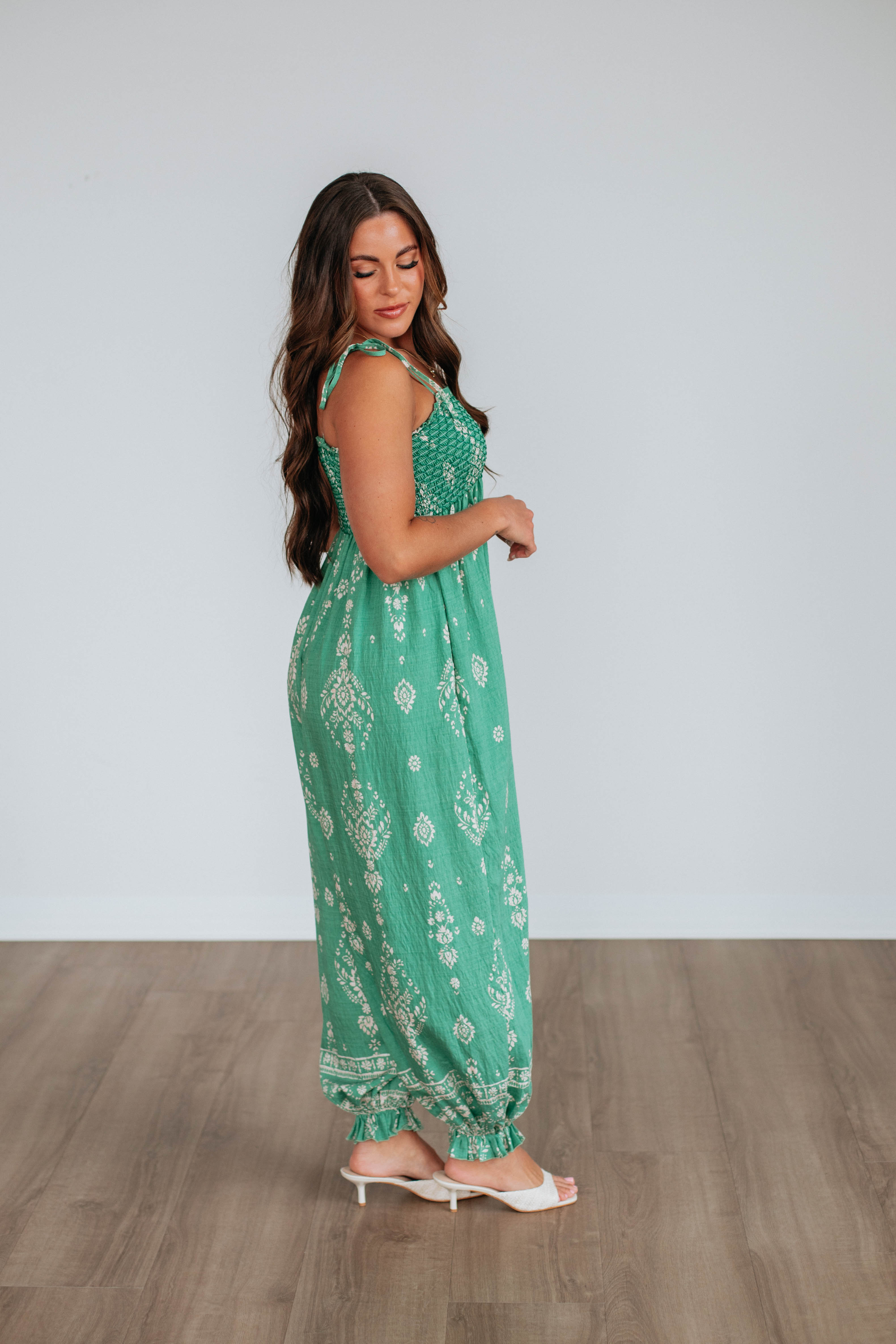 Azelia Women's Jumpsuit - Kelly Green Mix Color One Piece Romper | Casual Summer Outfit for Beach, Party & Vacation