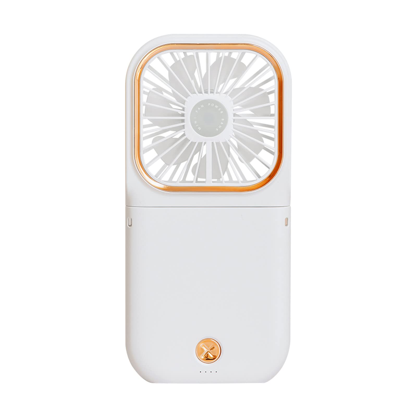 3 in 1 Handheld Mini Fan - USB Rechargeable Portable Pocket Fan with Power Bank, 3 Speed Settings & Folding Phone Holder - Perfect for Travel, Home, Office, Outdoor Activities (White) - Stay Cool While Working, Camping or Commuting