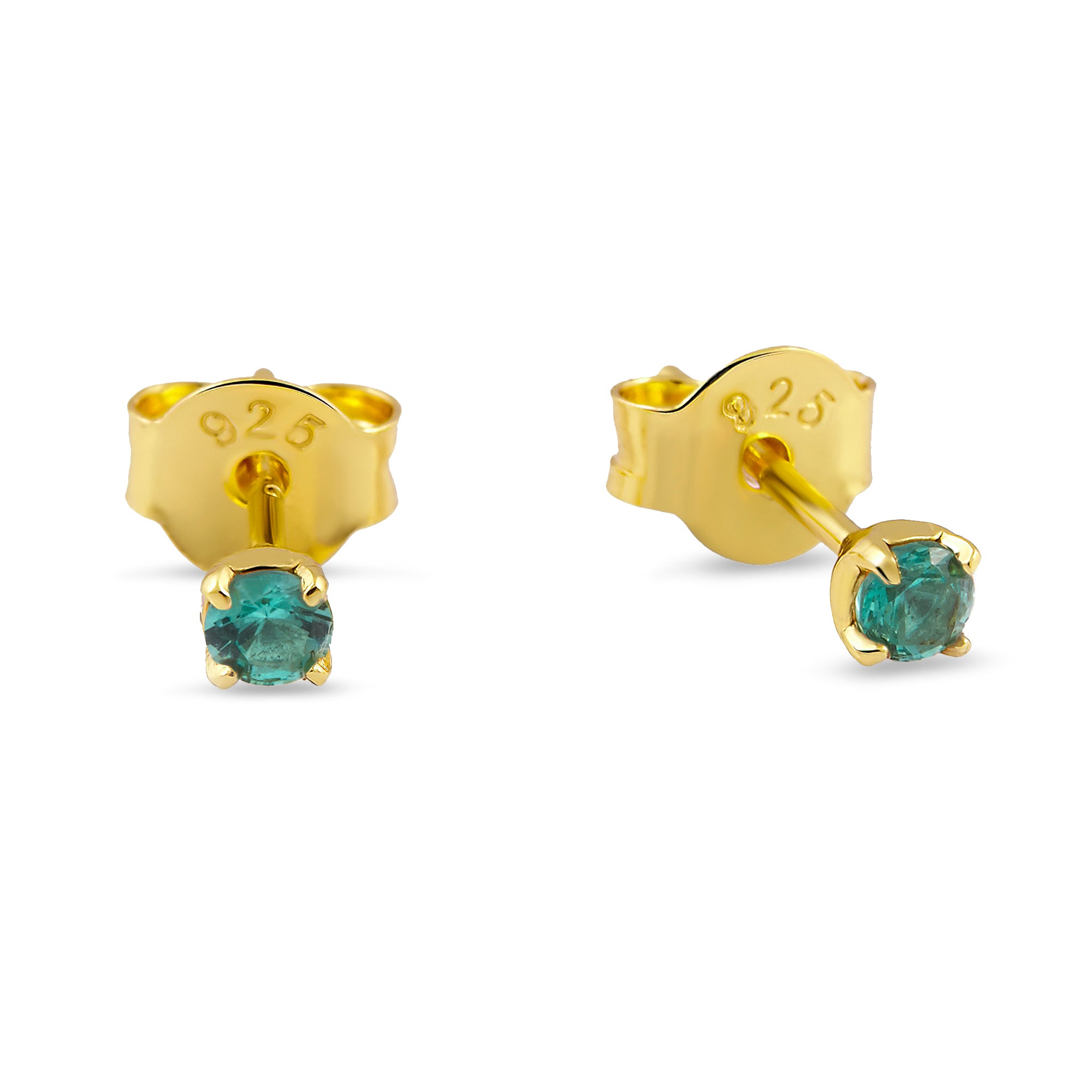 Exquisite 14K Gold Emerald Stud Earrings for Women - Perfect for Everyday Wear, Parties & Gifts