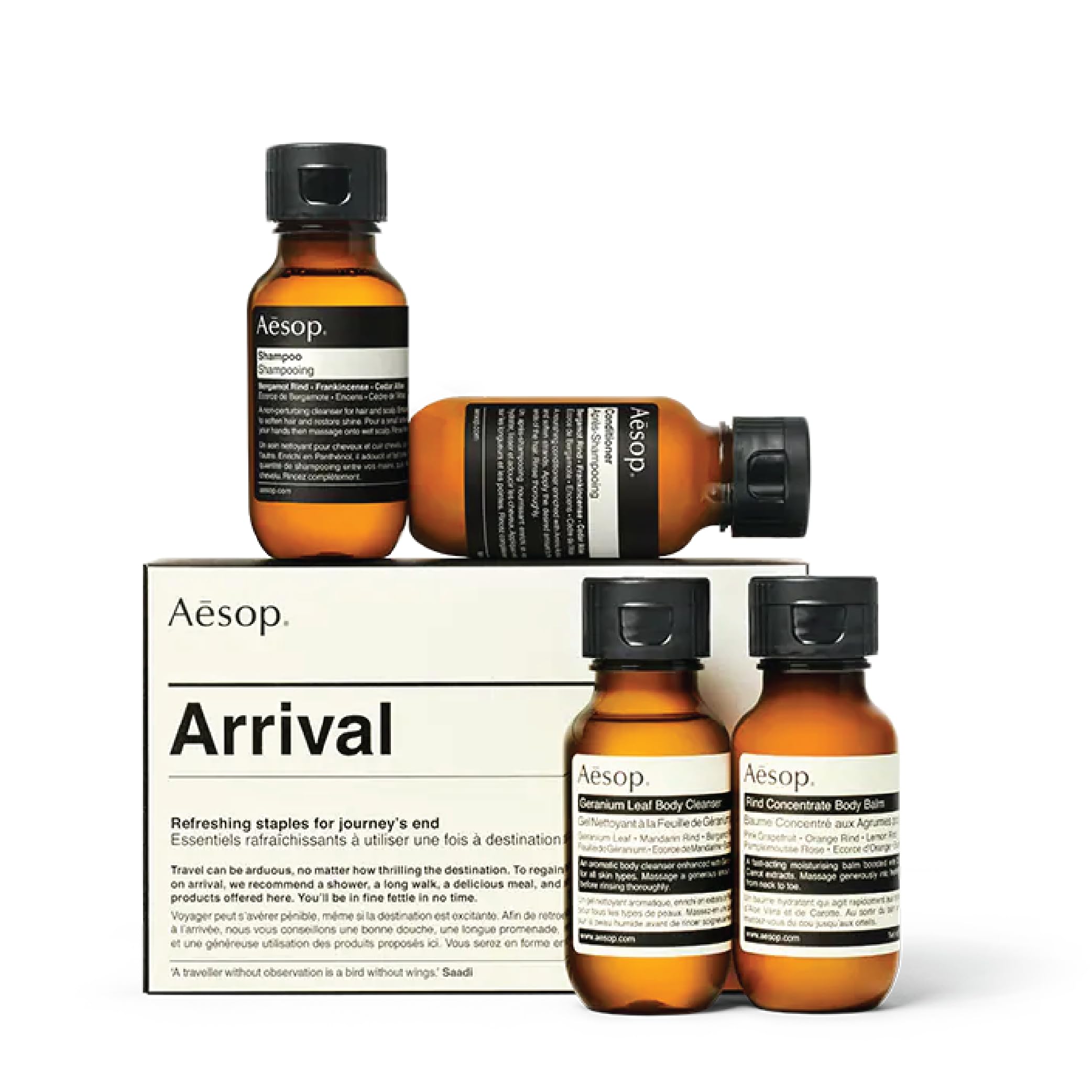 Aesop Travel Set - 1.7 oz Body Wash, Body Balm, Shampoo & Conditioner (Pack of 4) | Premium Vegan Skincare for Hotels, Gyms & On-the-Go