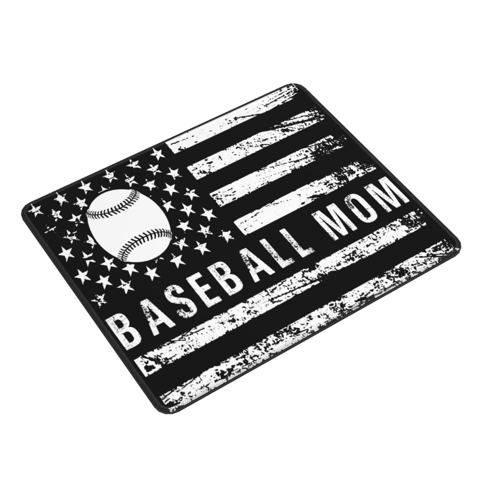 USA Flag Baseball Design Non-Slip Rubber Mouse Pad - 10x12 Inch Waterproof Gaming & Office Mousepad for Laptop & PC - Perfect for Baseball Fans, Gamers & Office Workers