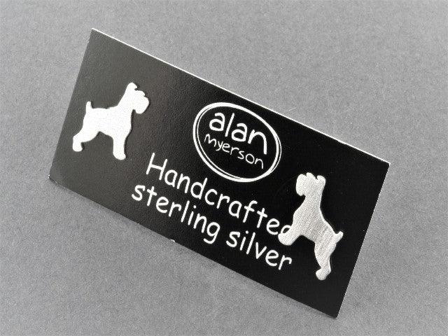 Premium Schnauzer Dog Stud - Sterling Silver Dog Collar Charm for Small & Medium Breeds - Perfect for Pet Fashion & Grooming Shows