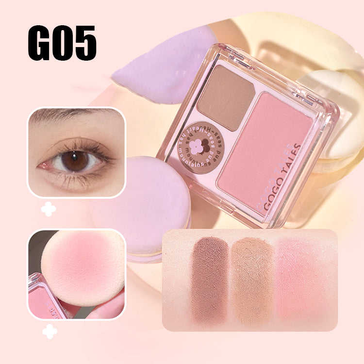 Gogotales Compact Blush & Eyeshadow Palette - Portable Makeup Kit for Travel, On-the-Go Touch Ups, and Everyday Beauty Routine