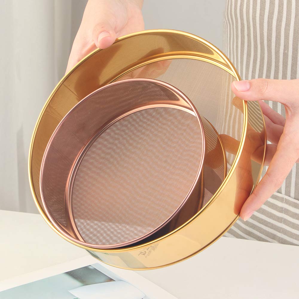 Premium 18/10 Stainless Steel Flour Sifter - 80 Mesh Fine Kitchen Strainer for Baking Cakes, Bread & Pastries | Perfect for Home Bakers & Professional Chefs