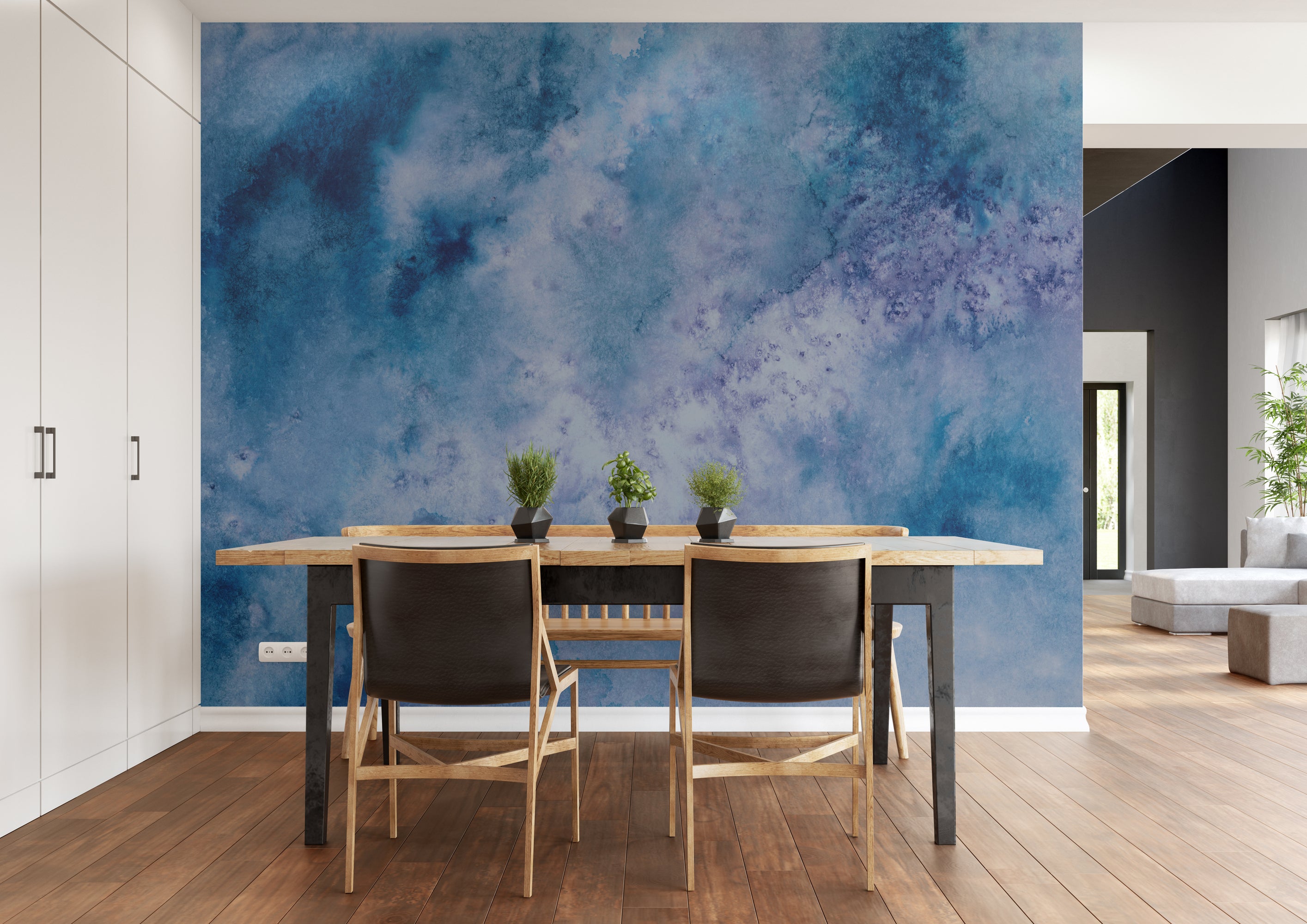 3D Blue Cloud Sky Wallpaper RM2103 - Self-Adhesive Peel & Stick Wall Mural for Bedroom, Living Room, Nursery Decor