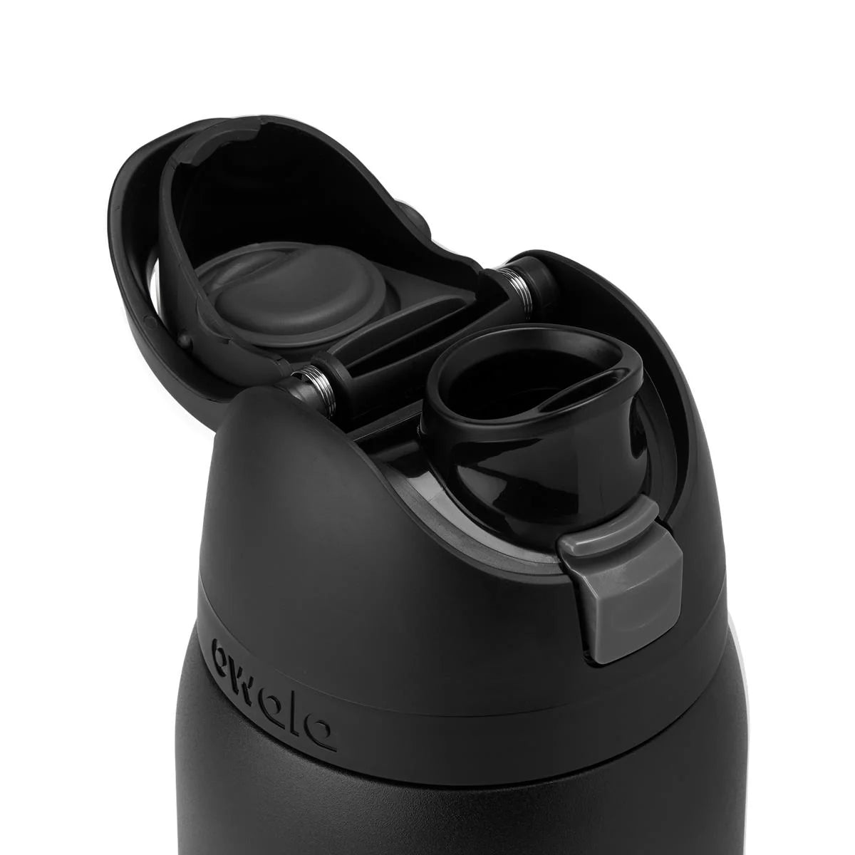 Owala FreeSip Stainless Steel Water Bottle 24oz (710ml) - Insulated, Leak-Proof, Very Very Dark Black - Perfect for Gym, Hiking & Everyday Hydration