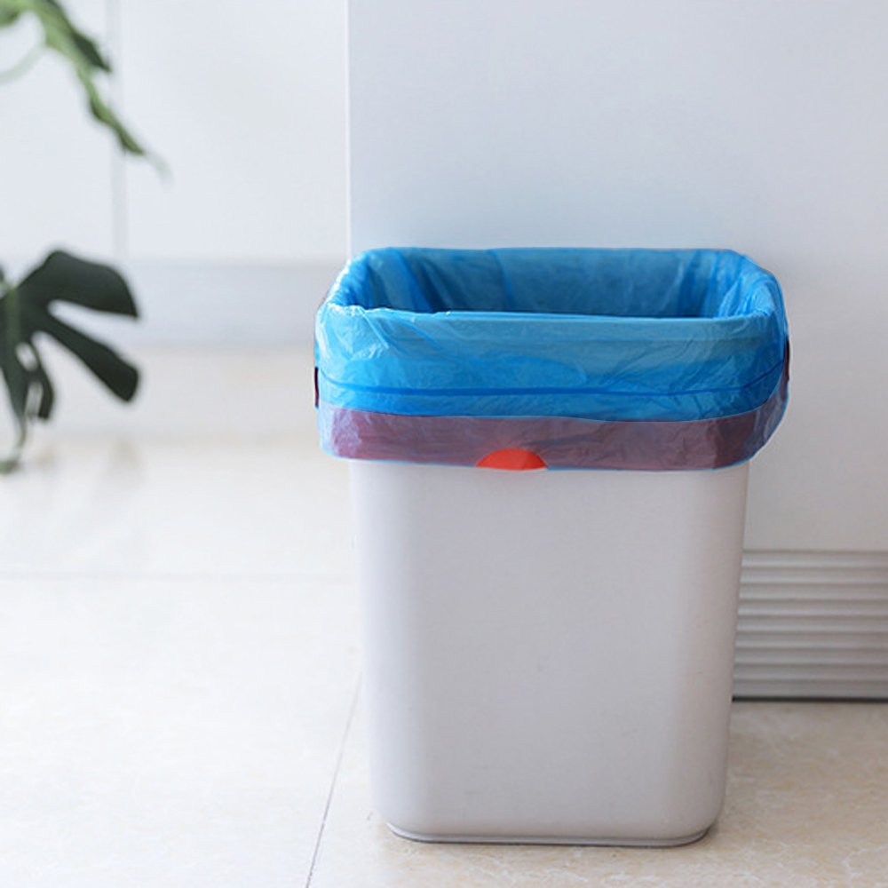 1.2 Gallon Small Trash Bags with Drawstring - 200 Count Blue Garbage Bags for Bathroom, Office, or Bedroom Waste Disposal