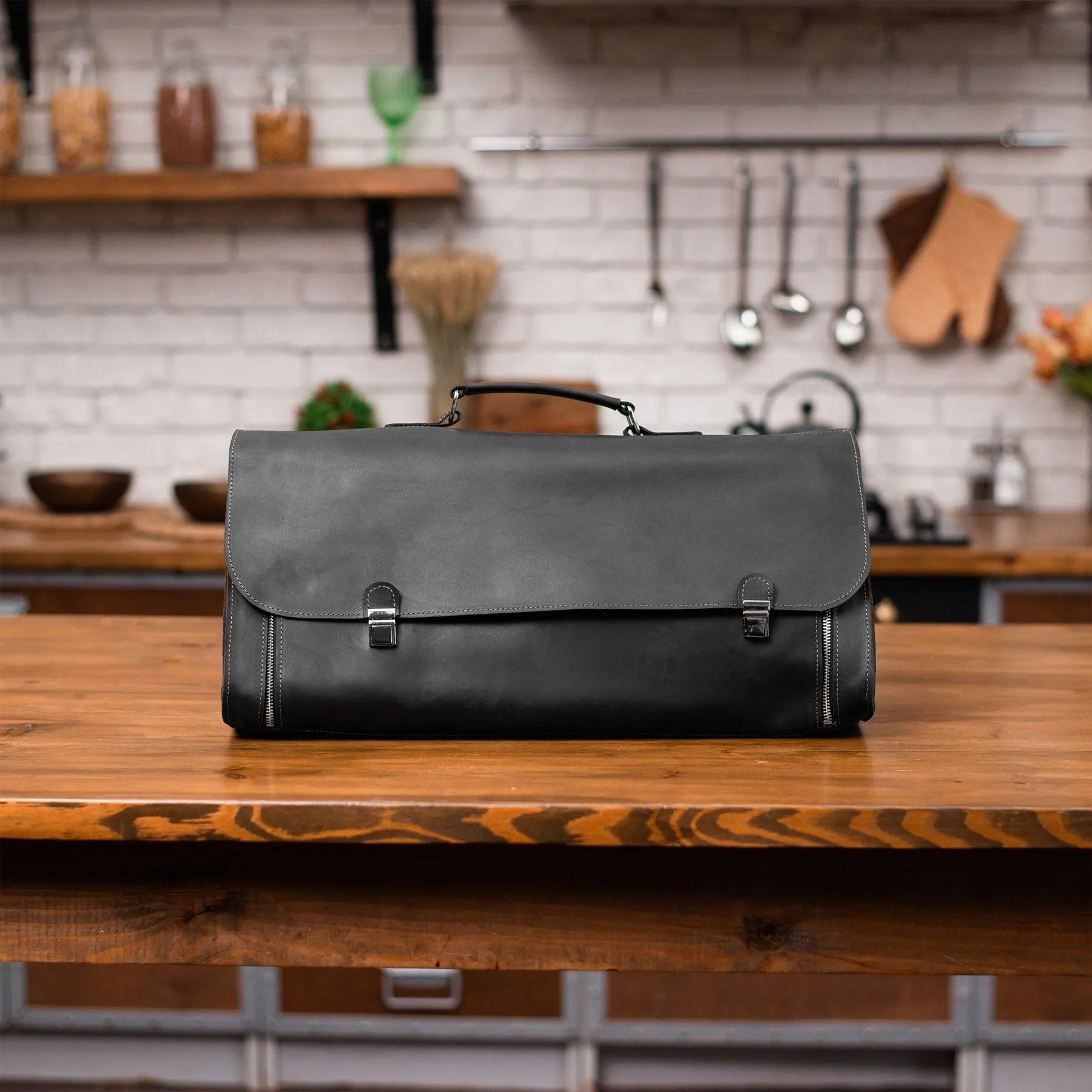 Premium Leather BBQ Tool Bag - Durable & Heat-Resistant for Grilling Accessories | Perfect for Outdoor Cooking, Backyard BBQs, and Camping Trips