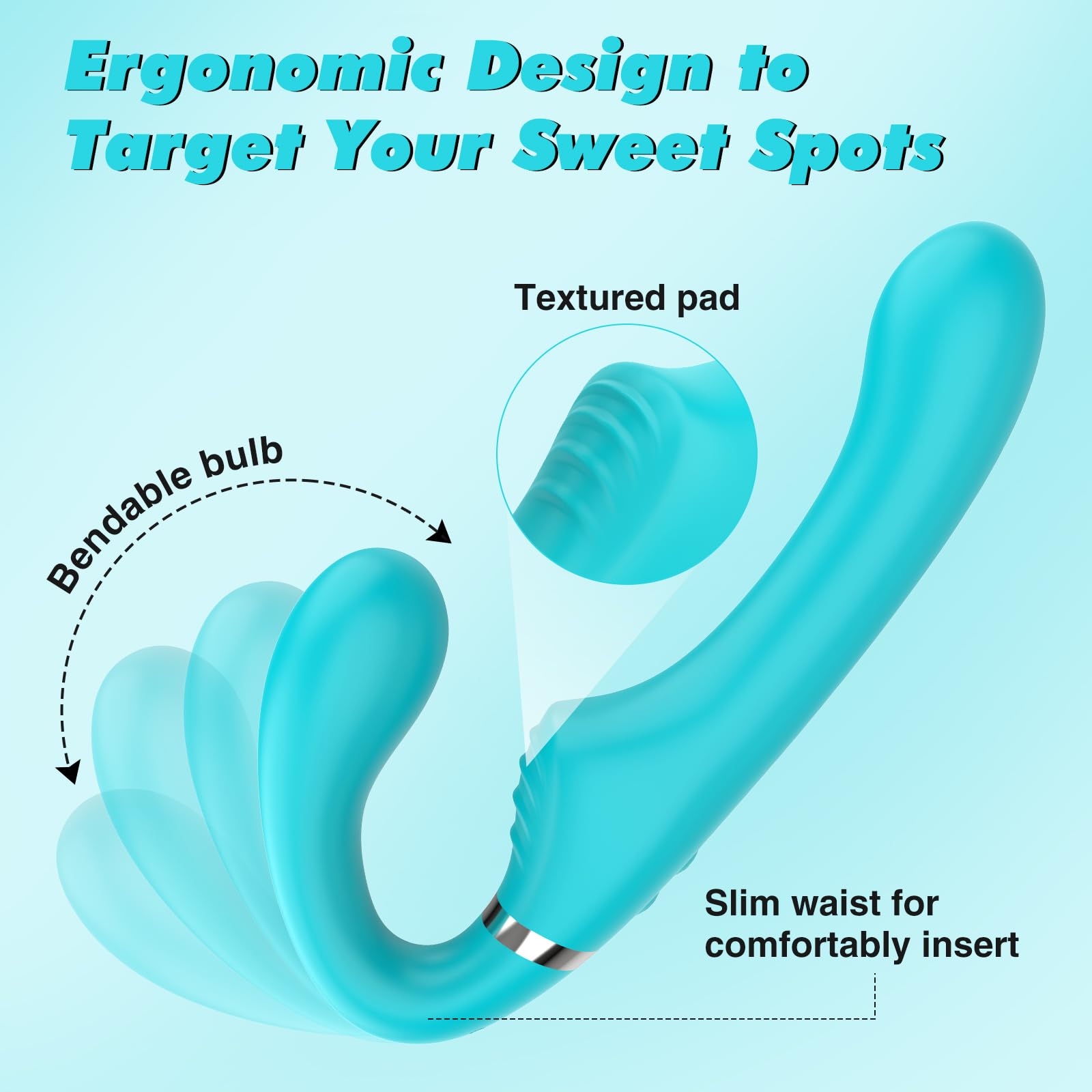 Remote Control Strapless Strap-On Dildo for Women - Double Ended Silicone Vibrator with 7 Vibration Modes & Anti-Slip Design, G-Spot Stimulation Adult Toy for Lesbian Couples | Perfect for Couples Play, Solo Exploration & Spicing Up Your Intimate Moments