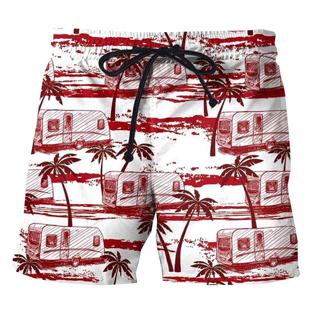 **Men's Tropical Sunset Swim Trunks - Quick Dry Beach Shorts with Drawstring Waist - Perfect for Swimming, Surfing & Summer Vacations**