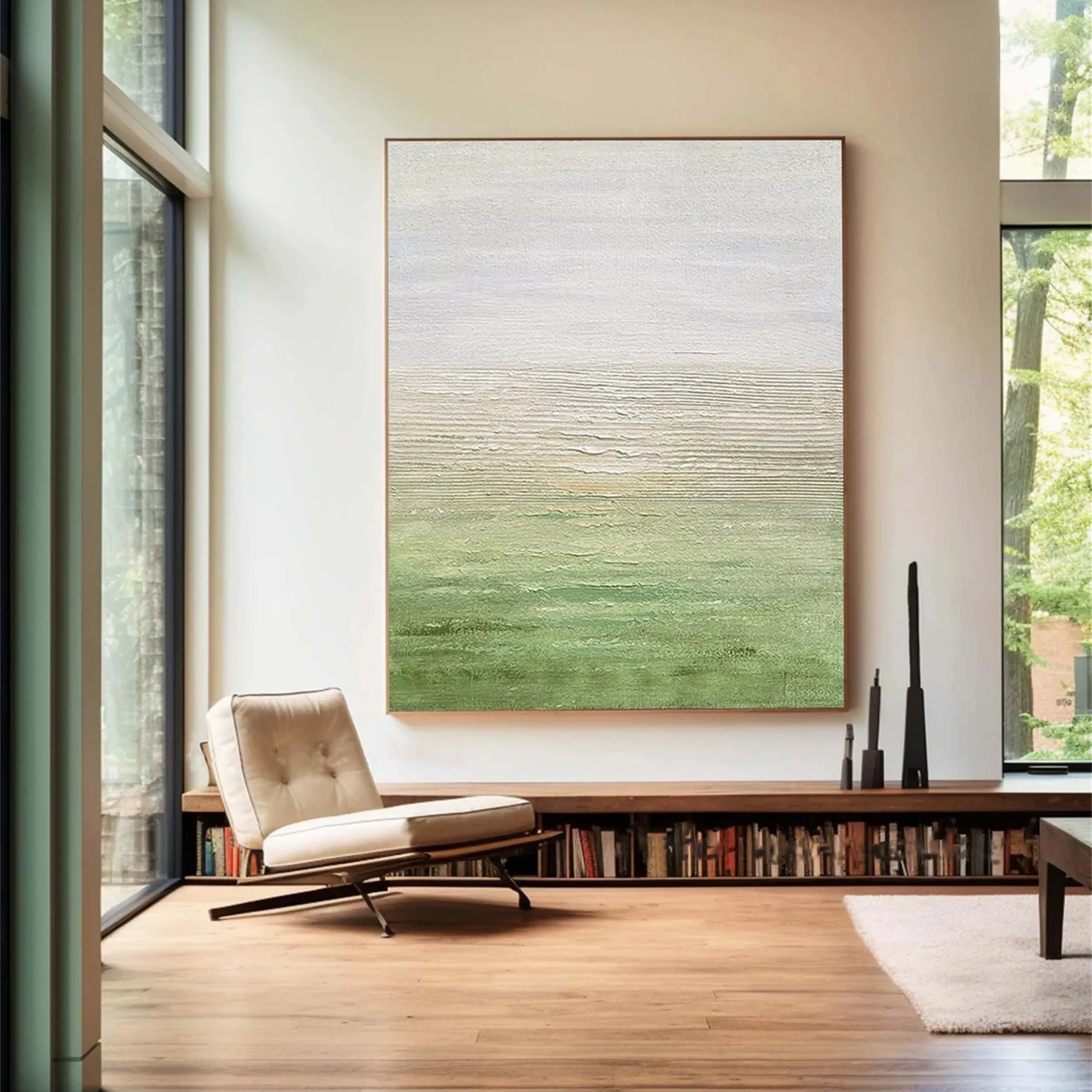 Blue & Green Abstract Wall Art Print #BG019 - Modern Canvas Painting for Living Room, Bedroom & Office Decor
