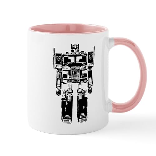White/Pink Inside - Optimus Prime Robot Mugs