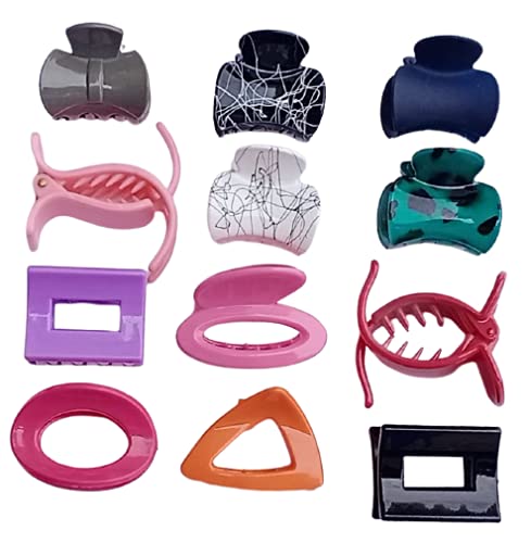 Best Plastic Hair Claw Clips for Women & Girls - 12 Pack Hair Clutcher Set for Ponytails, Buns & Updos - Strong Hold Hair Accessories for Daily Use, Workouts & Styling