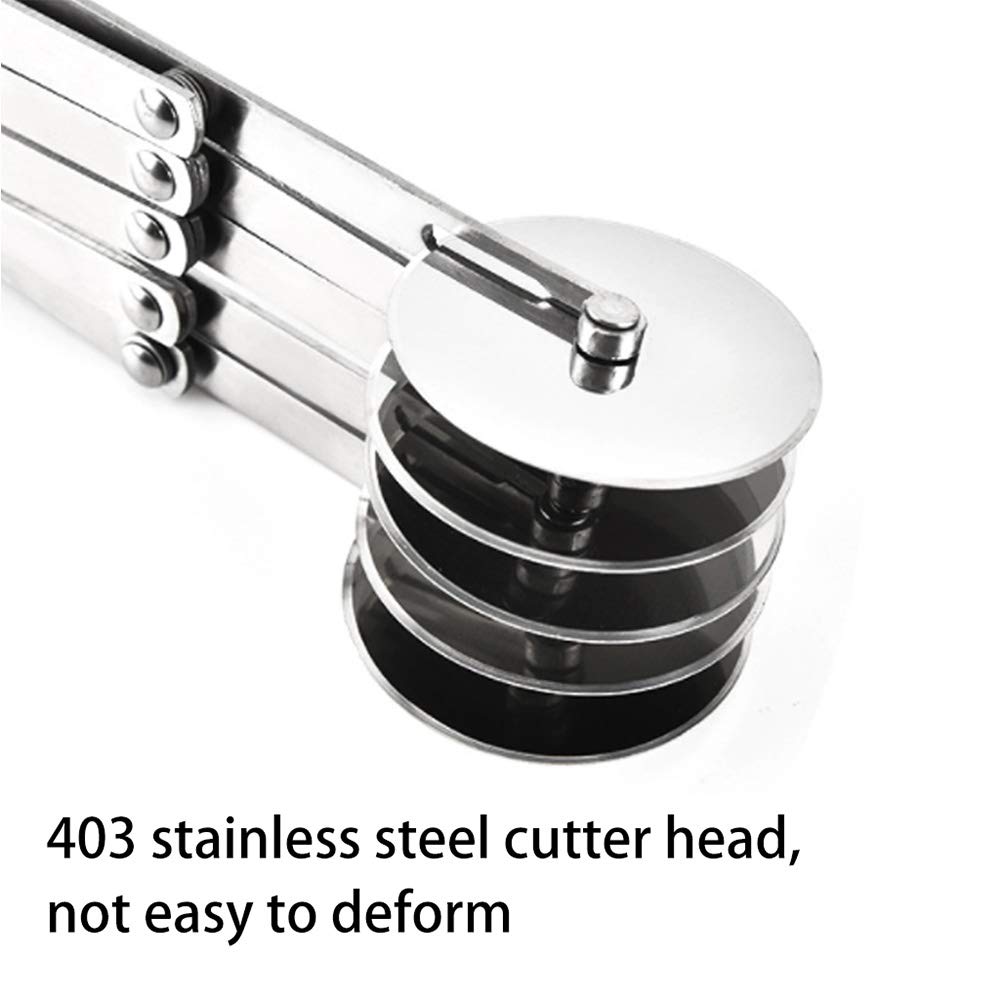 5-Wheel Stainless Steel Pastry Cutter & Pizza Slicer - Expandable Multi-Round Dough Divider for Baking, Cookies, Pies - Perfect for Home Kitchens & Professional Bakeries