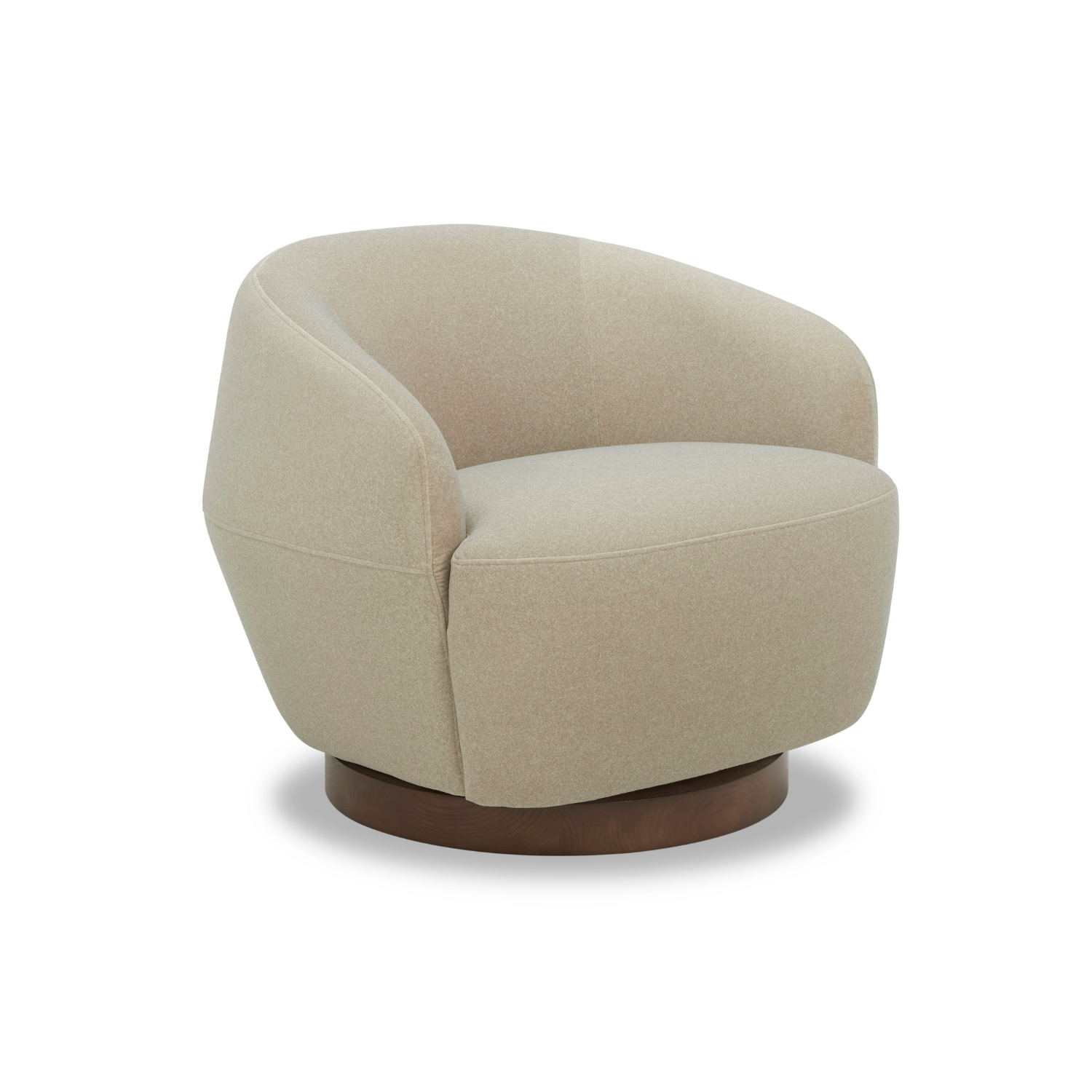 Modern Swivel Lounge Chair with Sand Matte Velvet Upholstery - 360° Rotating Accent Chair for Living Room, Bedroom, or Office Relaxation