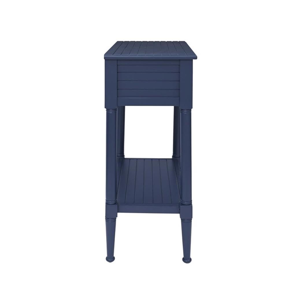 Linon Styers Wood Accent Starfish Coastal Side Table - Navy Blue End Table for Beach House Decor, Living Room, Bedroom & Patio Furniture