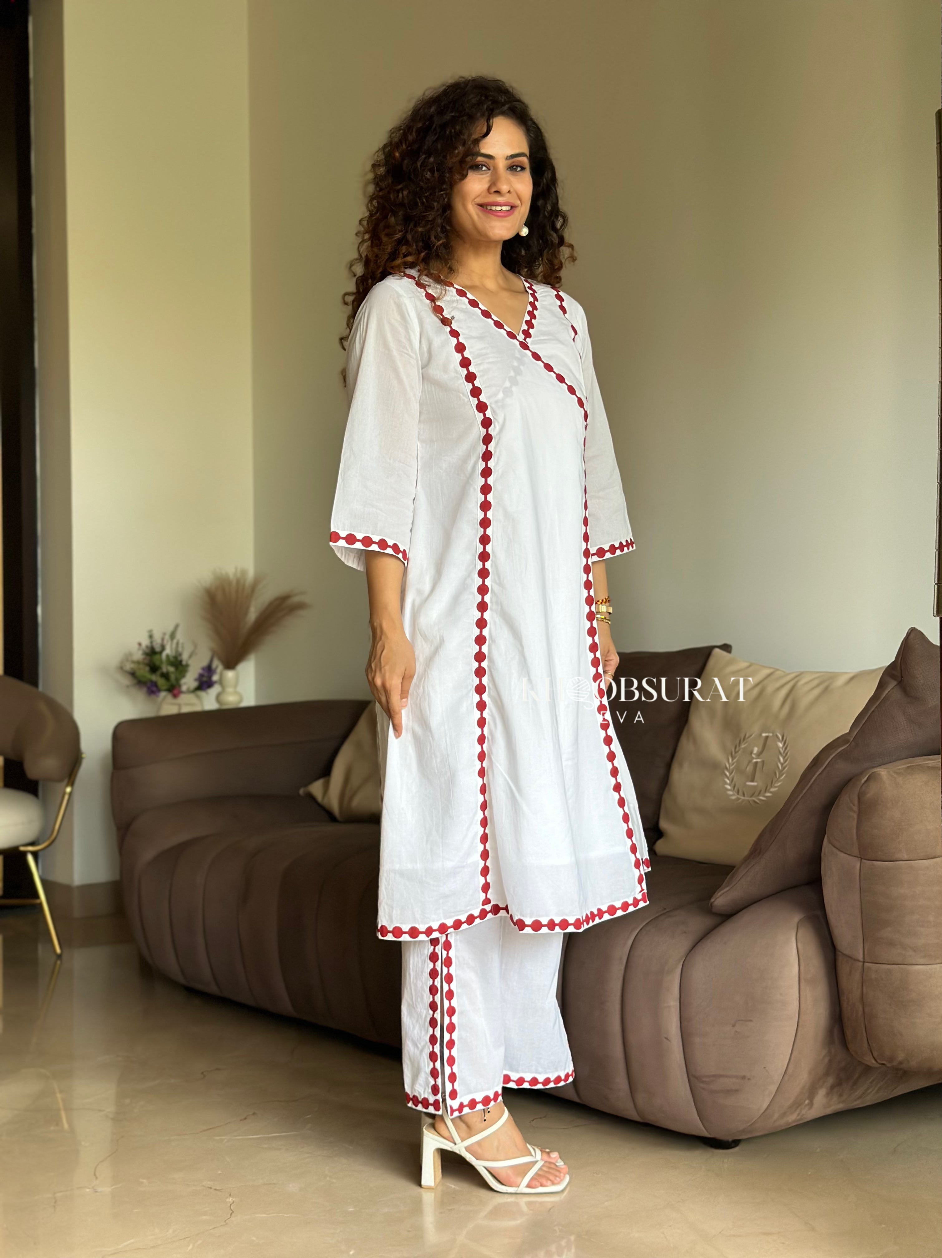 Stylish Layered Cotton Love Kurta Set for Women - Comfortable & Trendy Ethnic Outfit - Perfect for Festivals, Weddings & Casual Wear