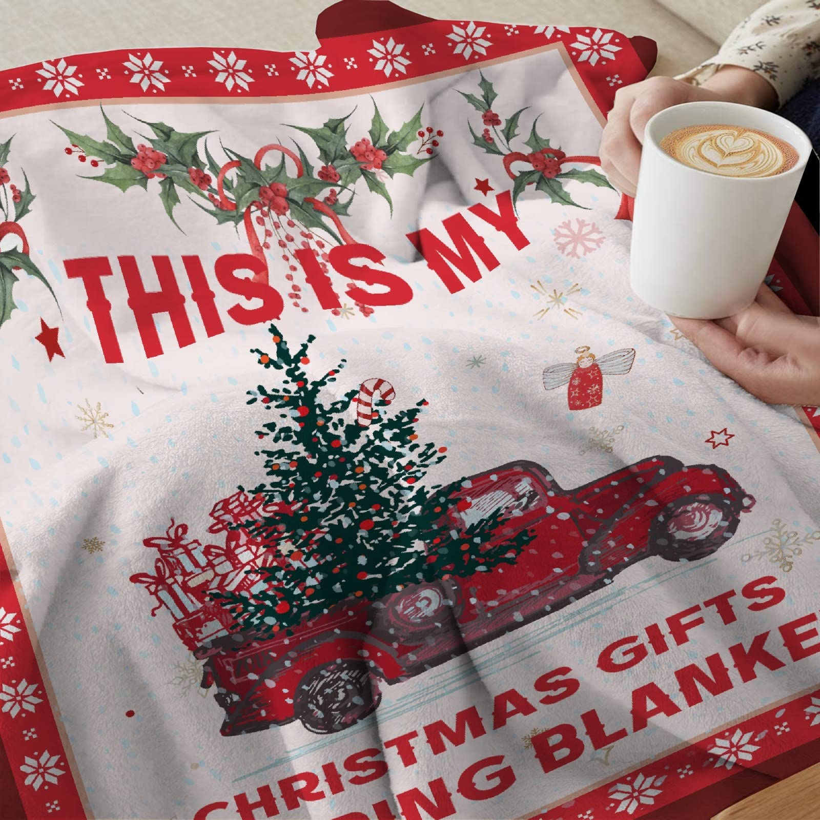 Soft Microfiber Flannel Throw Blanket 120x90 Inches - Lightweight Cozy Blankets for Couch, Bed, Sofa & Chair - Perfect Gift for Birthday, Thanksgiving & Christmas - Great for Family Movie Nights & Winter Snuggling