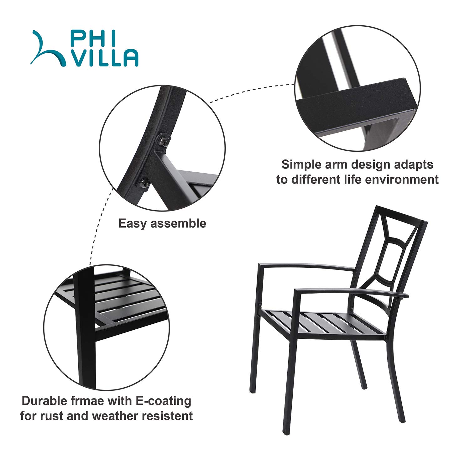 PHI VILLA 5-Piece Outdoor Dining Set - 37