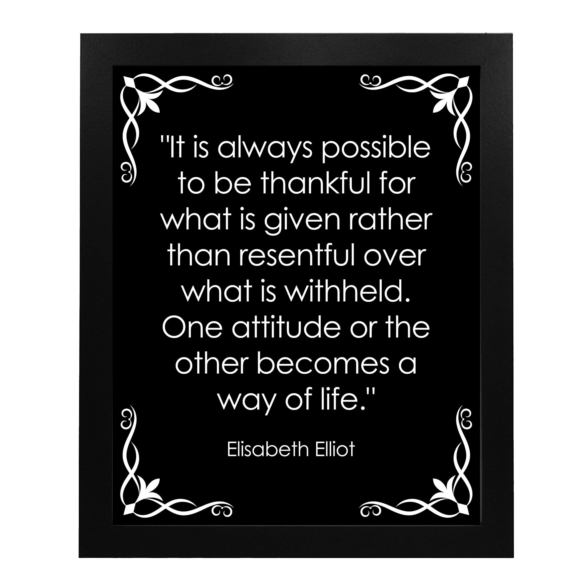 Christian Inspirational Wall Art Print - 'Be Thankful For What Is Given' by Elisabeth Elliot, Modern Motivational Decor for Living Room, Home, Office & Bedroom - 8x10 Unframed - Perfect for Faith-Based Home Decor & Gift Giving