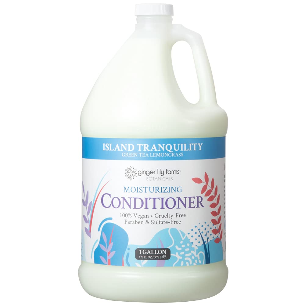 Ginger Lily Farms Island Tranquility Body Wash, Shampoo & Conditioner Set - 3-Piece Bath & Hair Care Bundle for Relaxing Spa Experience at Home