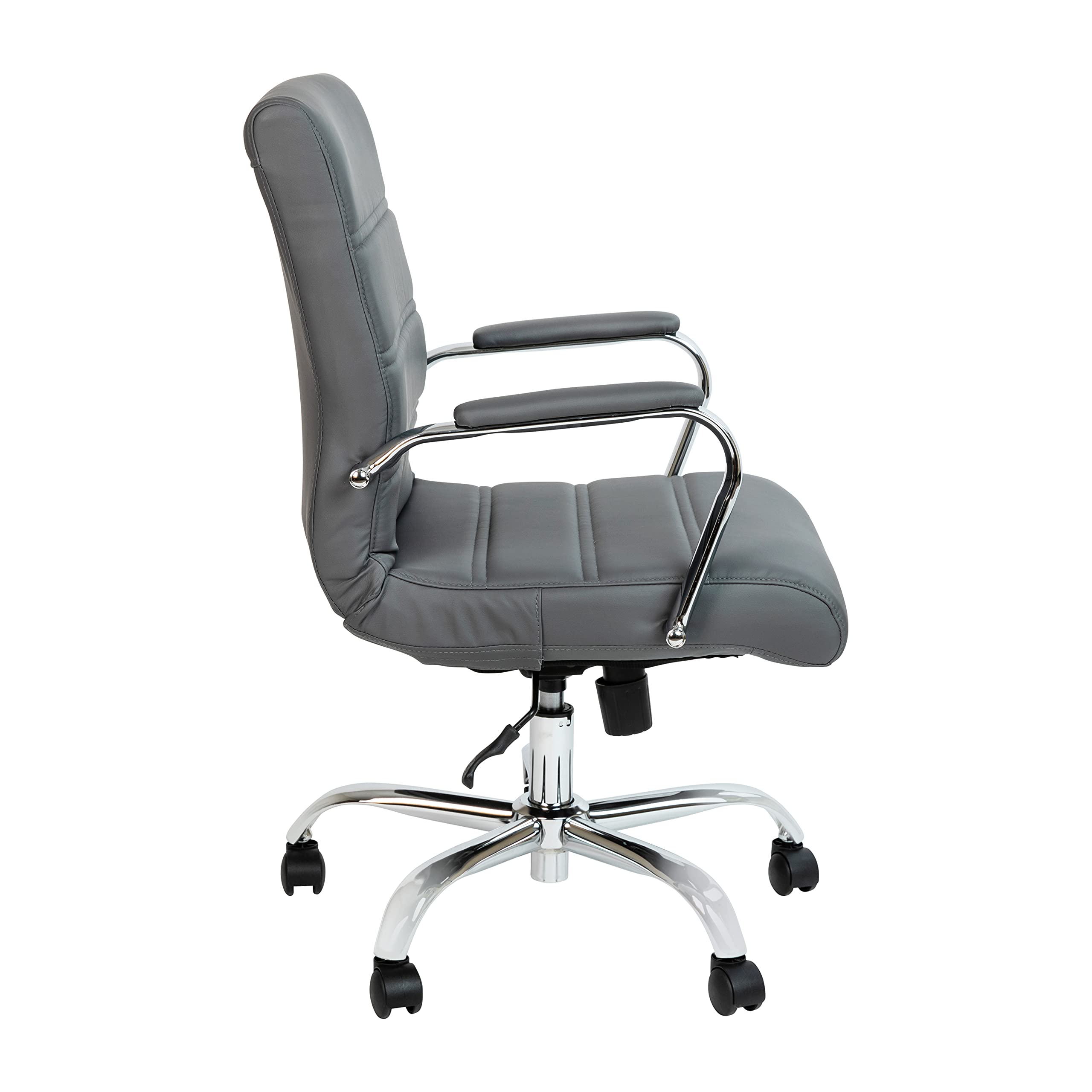 Whitney Mid-Back Swivel Office Chair - Adjustable Height, Padded Seat & Armrests for Home & Office