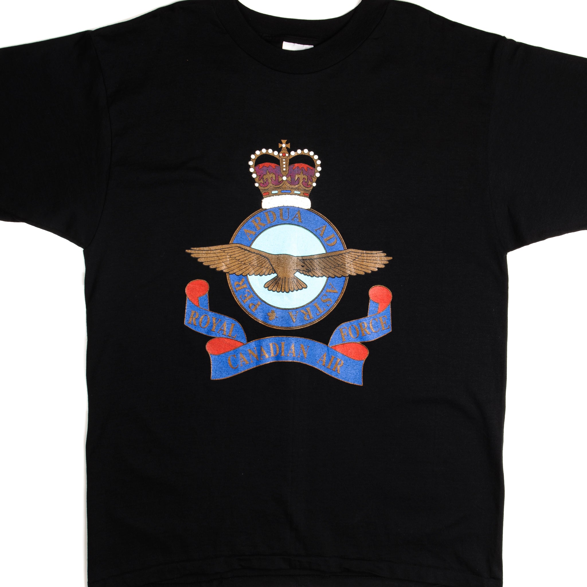 Vintage Royal Canadian Air Force T-Shirt - Large Size - 100% Cotton - Made in USA - Military Apparel for Men - Casual Wear & Vintage Style Outfits