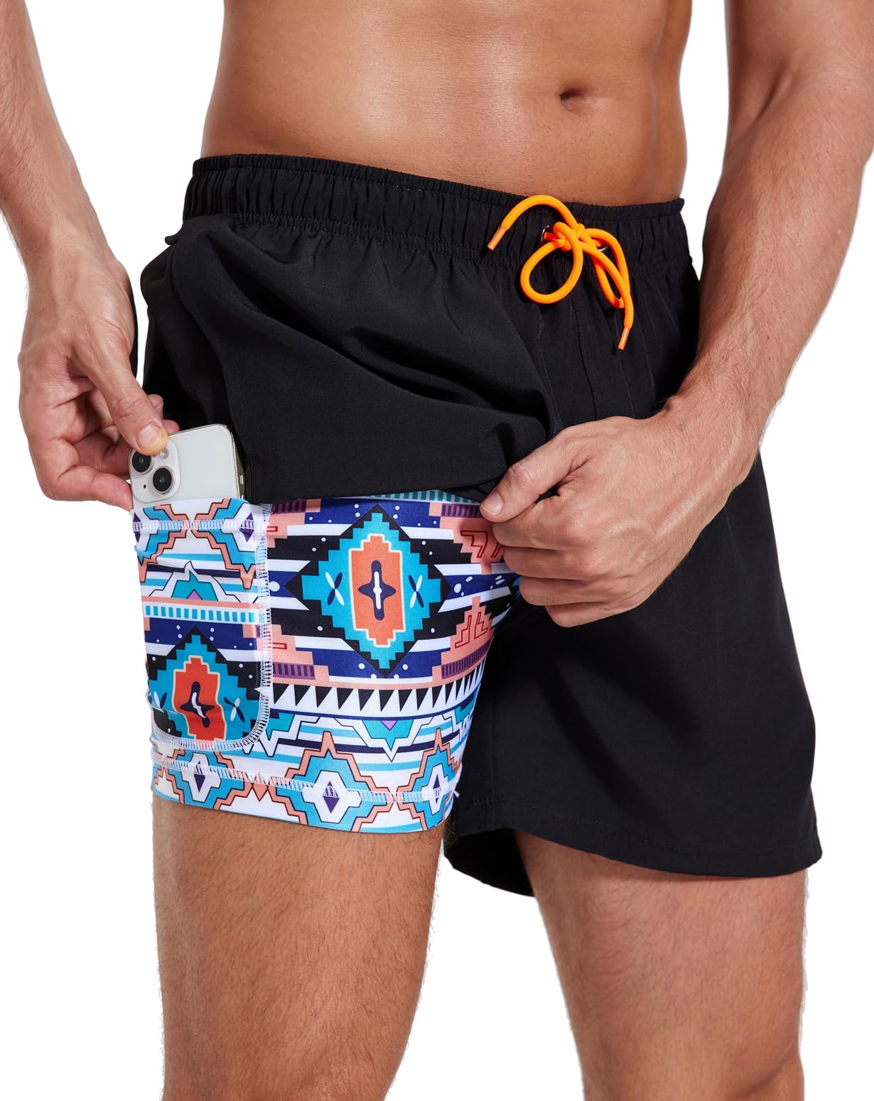 **Men's Quick Dry Swim Trunks with Compression Liner - 5