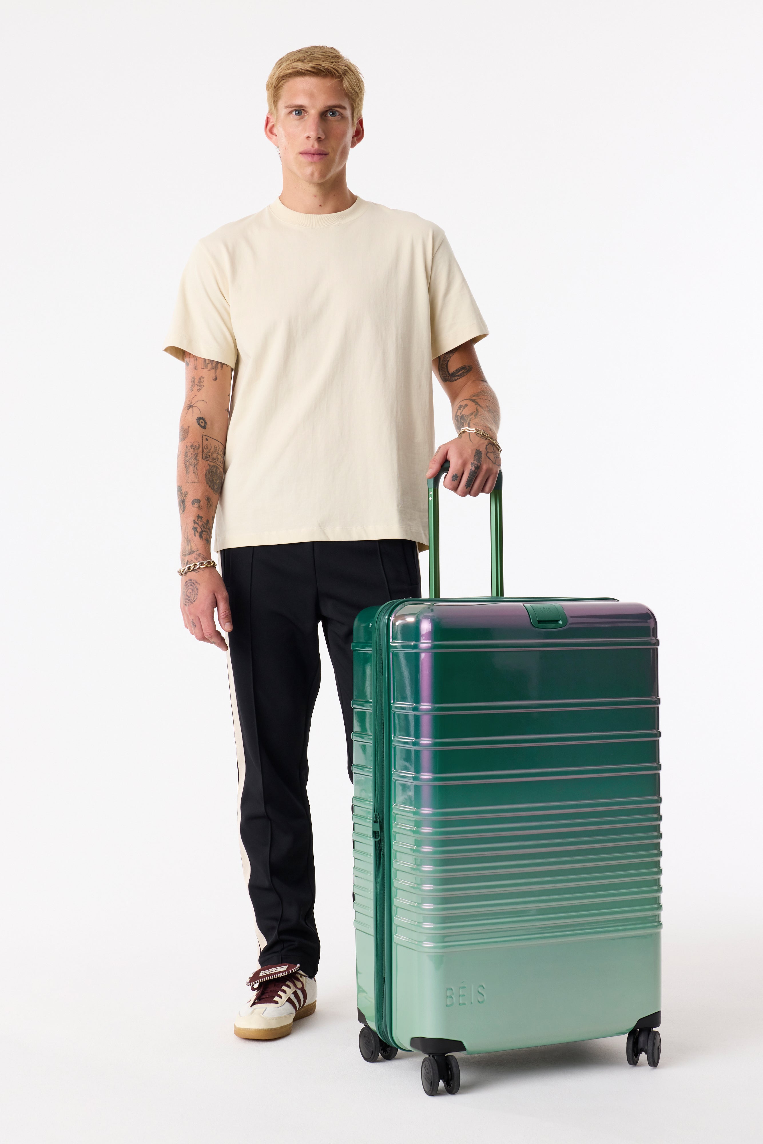 Large Check-In Roller Luggage in Wicked Green - Perfect for Air Travel & Business Trips