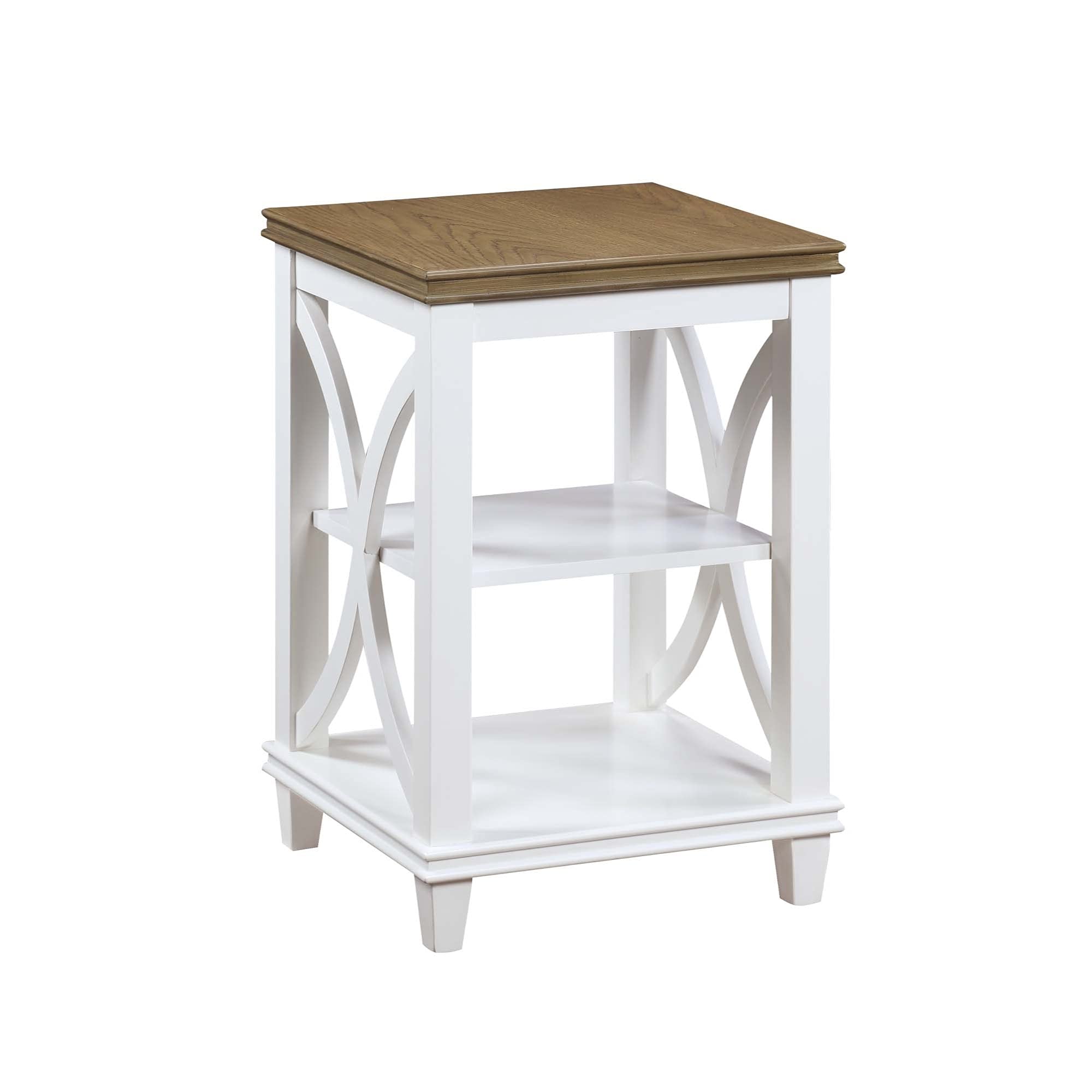 Ergode Florence End Table with Shelves - Modern Side Table with Storage Shelf for Living Room, Bedroom, Office - Perfect Nightstand, Sofa Table or Accent Table for Small Spaces