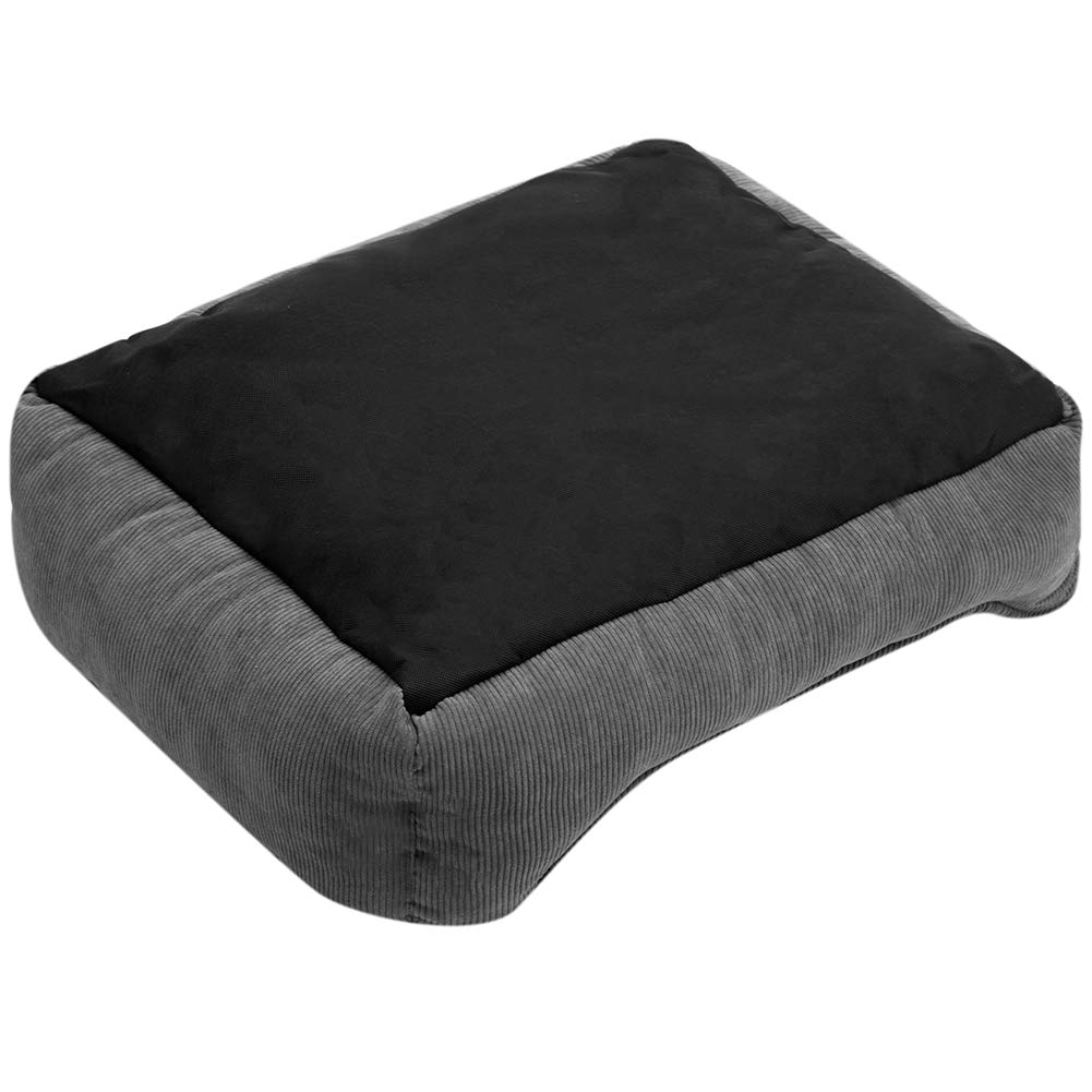 Hollypet Soft Breathable Cat Bed & Small Dog Bed - Cozy Pet Sleeping Cushion for Cats & Puppies, Dark Grey (55 x 45 x 15cm) - Perfect for Indoor Lounging, Crate Training & Nap Time Comfort