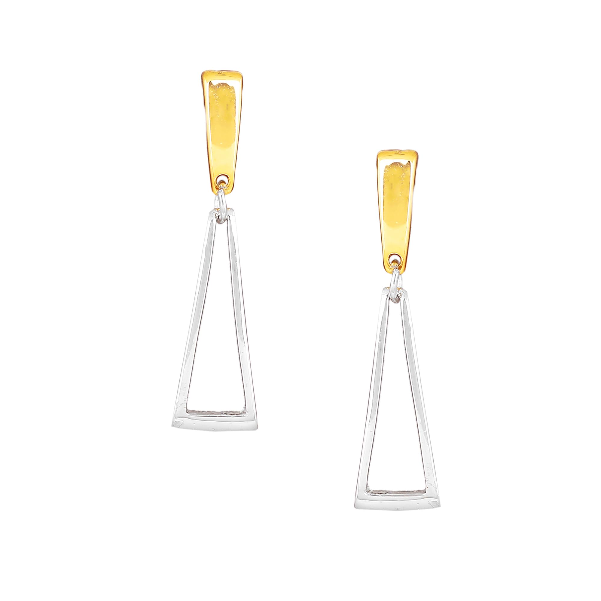 Stylish Gold & Rhodium Plated Designer Dangler Earrings for Women and Girls - Elegant Fashion Jewelry for Parties, Weddings & Special Occasions
