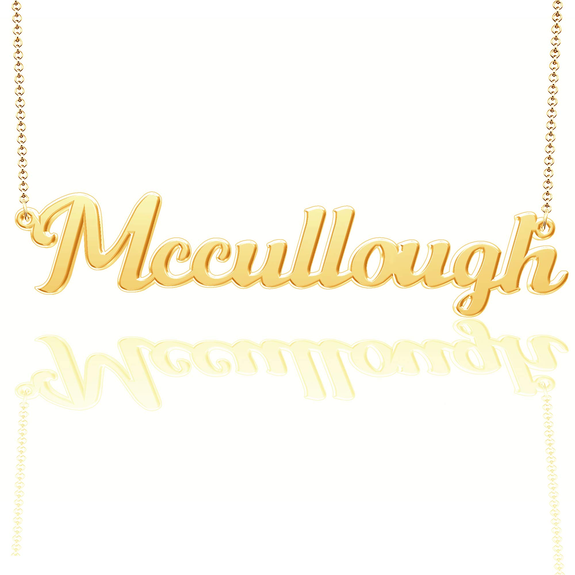 Personalized McCullough Last Name Necklace - Custom Sterling Silver Nameplate Jewelry - Unique Family Gift for Women, Mothers, Daughters - Perfect for Birthdays, Anniversaries & Special Occasions
