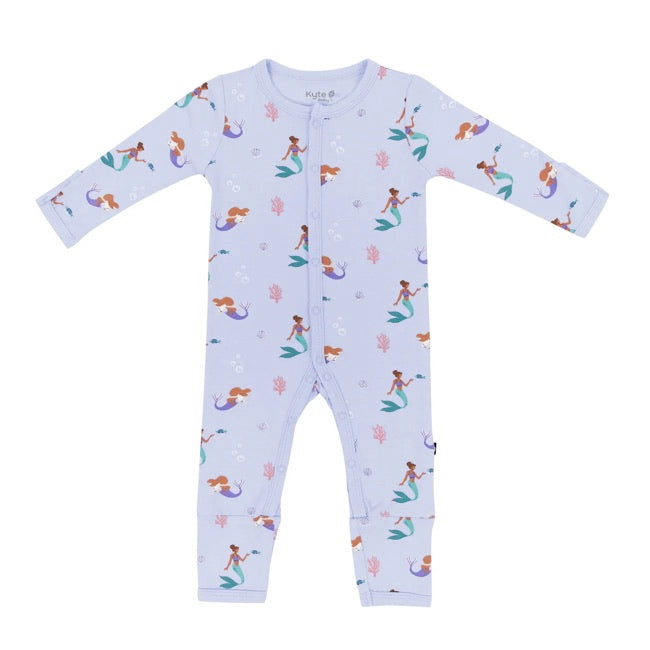 Kyte Baby Printed Snap Romper - Soft Cotton Mermaid Design for Newborns & Infants | Perfect for Playtime, Photo Shoots & Everyday Wear