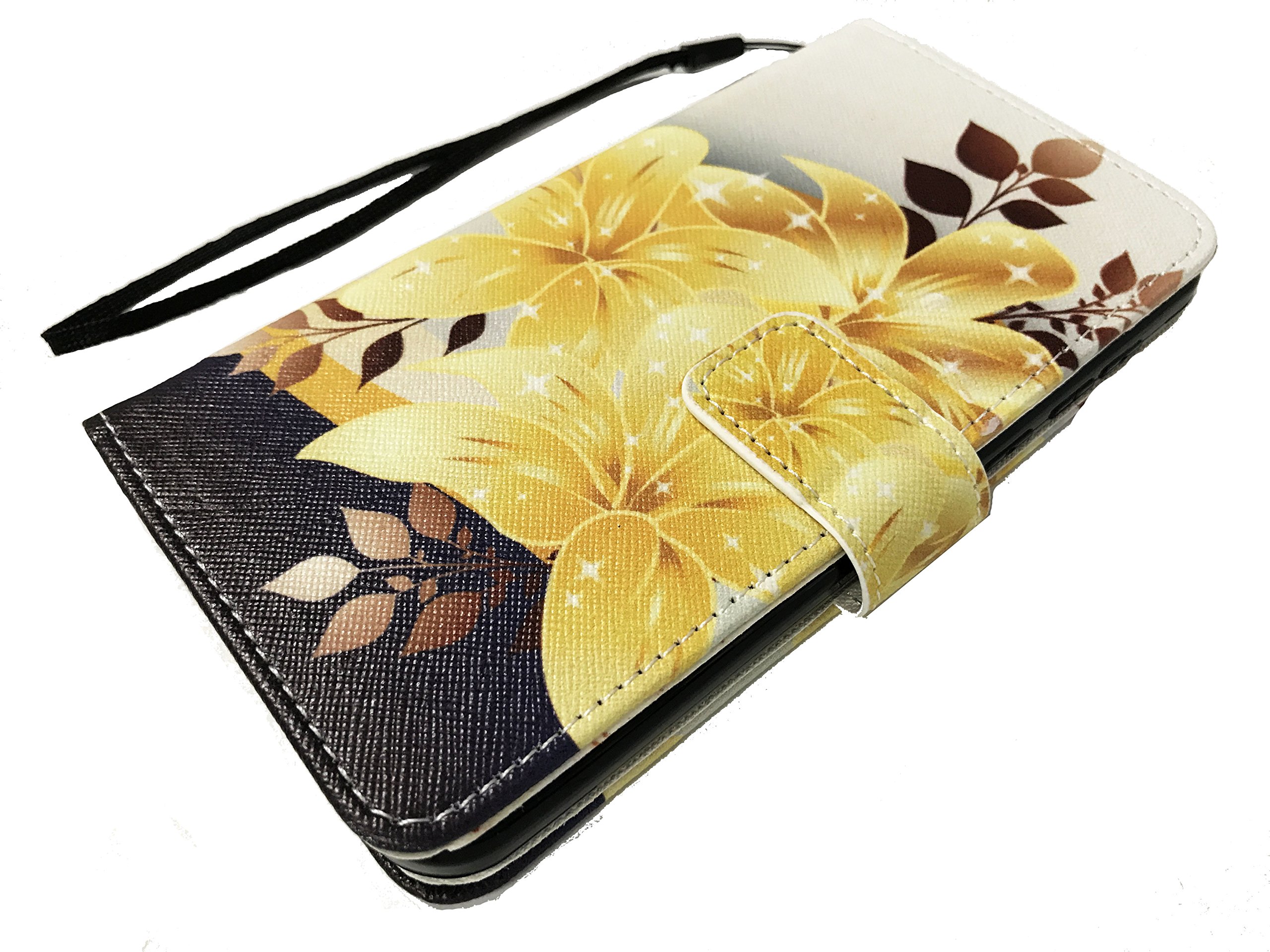 Essential PH-1 Wallet Case with Credit Card Holder & Kickstand - Premium Protective Phone Cover for Essential Phone (Yellow Gold Lily) | Perfect for Hands-Free Viewing & Secure Card Storage