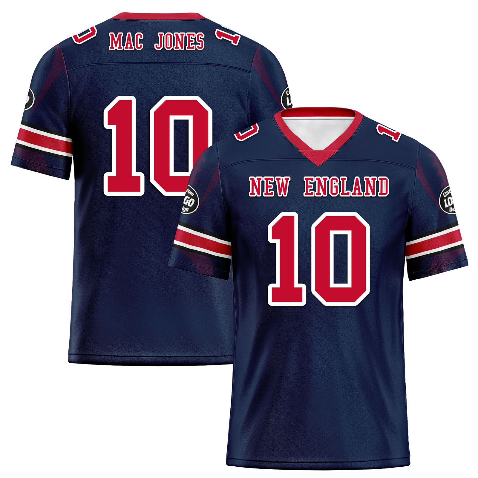 Custom New England Patriots Football Jersey & Sports Shoes Combo - Personalized NFL Fan Gear for Men & Women - Perfect for Game Day, Tailgating & Sports Events