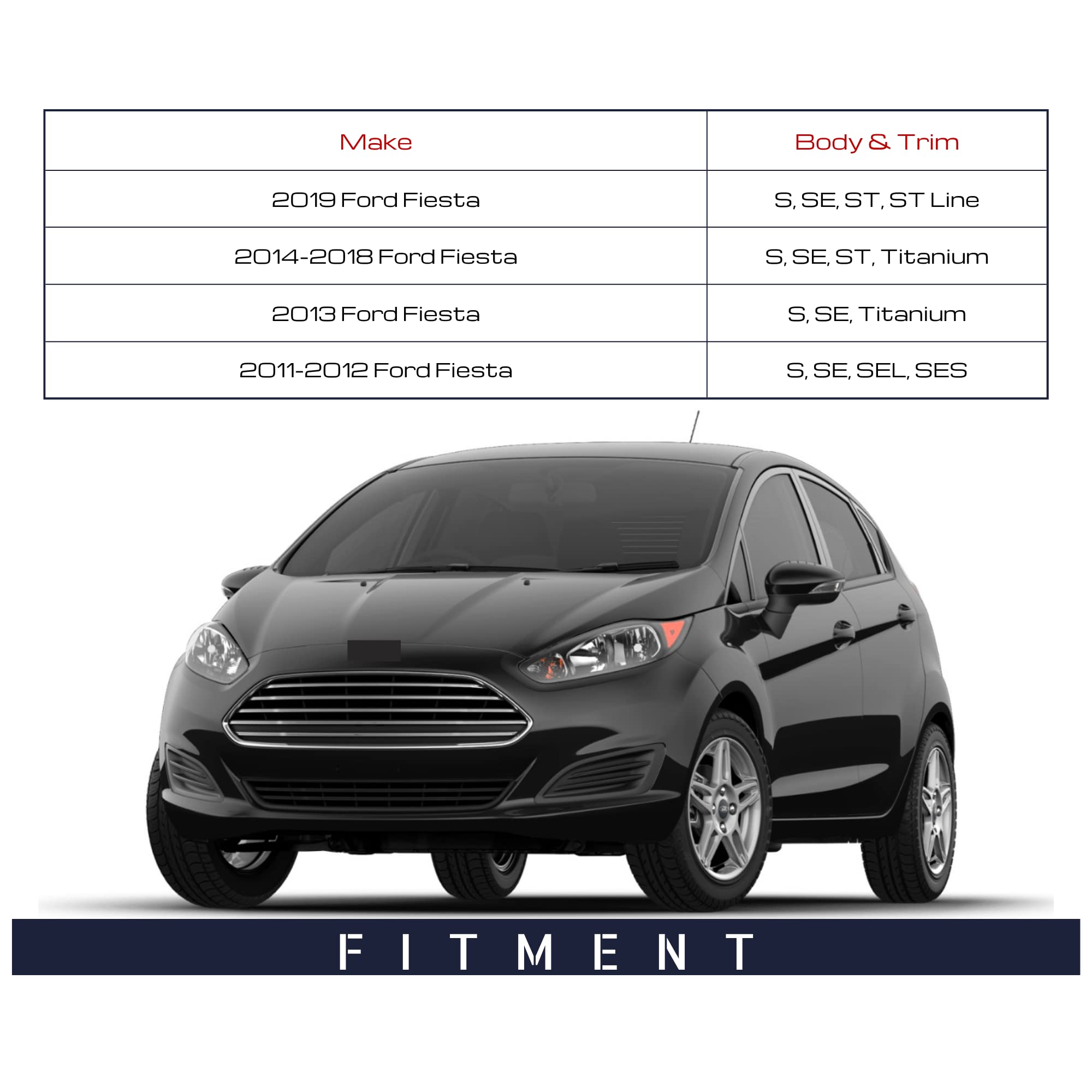 2011-2019 Ford Fiesta Driver Side Mirror Replacement - Left Power Adjustable Heated Manual Folding Mirror with Turn Signal & Spotter Glass (6-Pin Connector, Paint to Match) - Perfect for Parking Assistance & Blind Spot Visibility