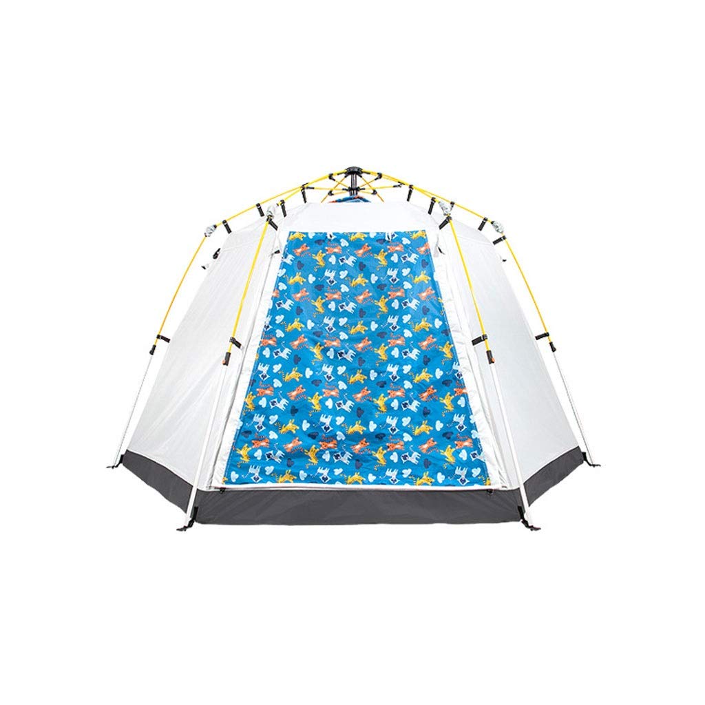 FABAX 5-8 Person Hexagon Camping Tent - Automatic Quick Setup, Waterproof Double Layer, UV Protection for Outdoor Hiking, Picnic & Family Adventures (Color: Blue) | Perfect for Backpacking, Beach Trips & Festival Camping