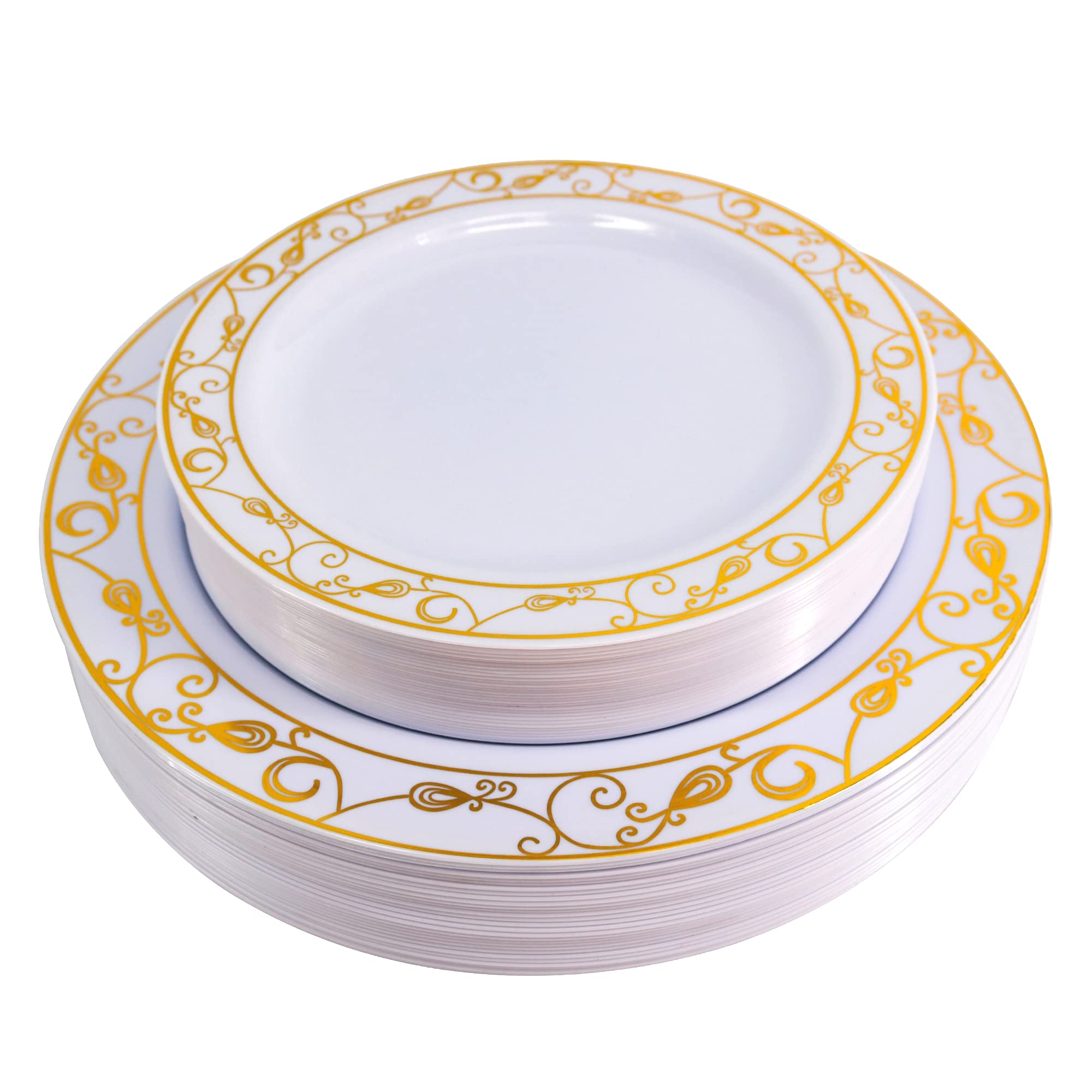 GraduatePro 50-Pack Heavy Duty Disposable Plastic Plates - 25 Elegant 10
