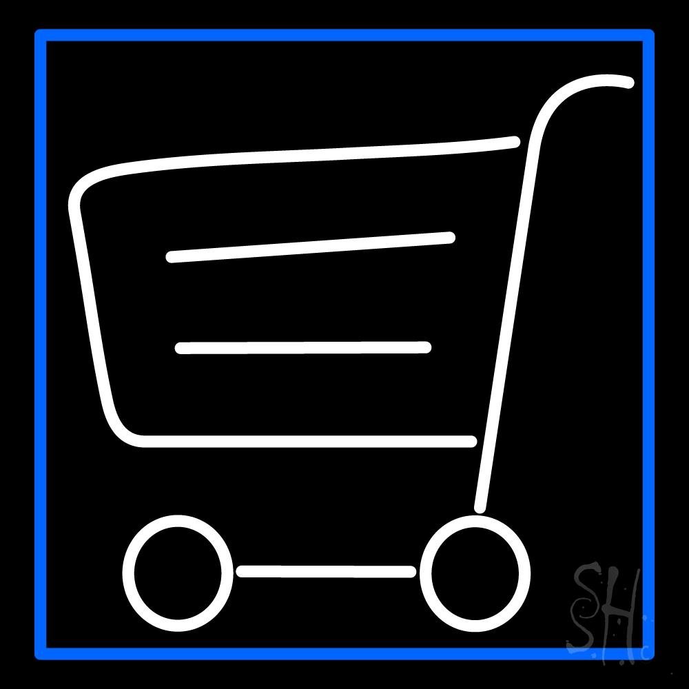 24x24 Inch Grocery Trolley LED Neon Sign with Dimmer - Black Square Acrylic Backing, Bright Premium Indoor Lighting for Home Bar, Cafe, Retail Store & Military Themed Decor