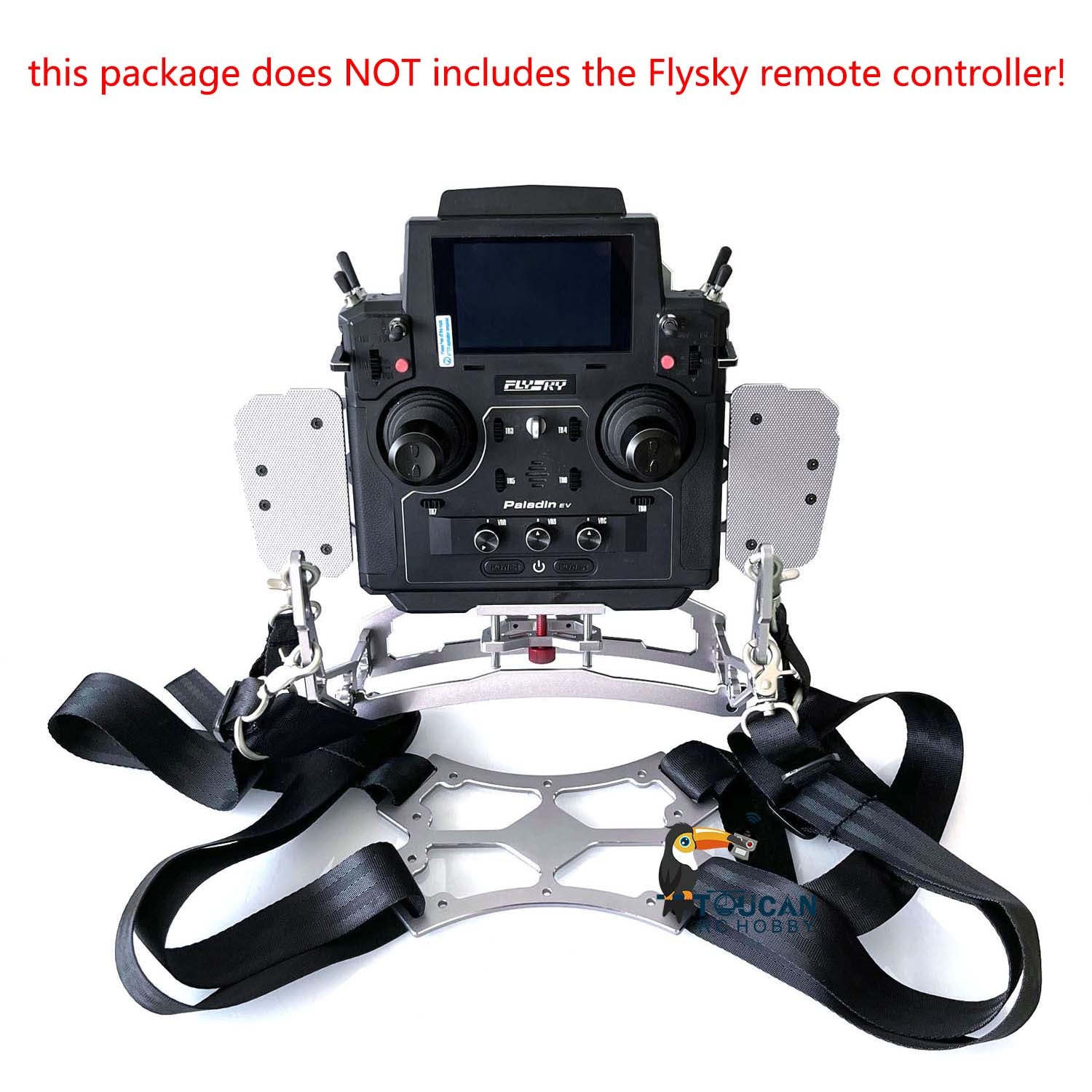 MTM Metal Tray Holder with Adjustable Strap for Flysky Paladin PL18EV Remote Controller - Durable RC Vehicle Accessories for Trucks, Excavators & Model Cars | Perfect for Racing, Construction Simulation & Outdoor RC Adventures