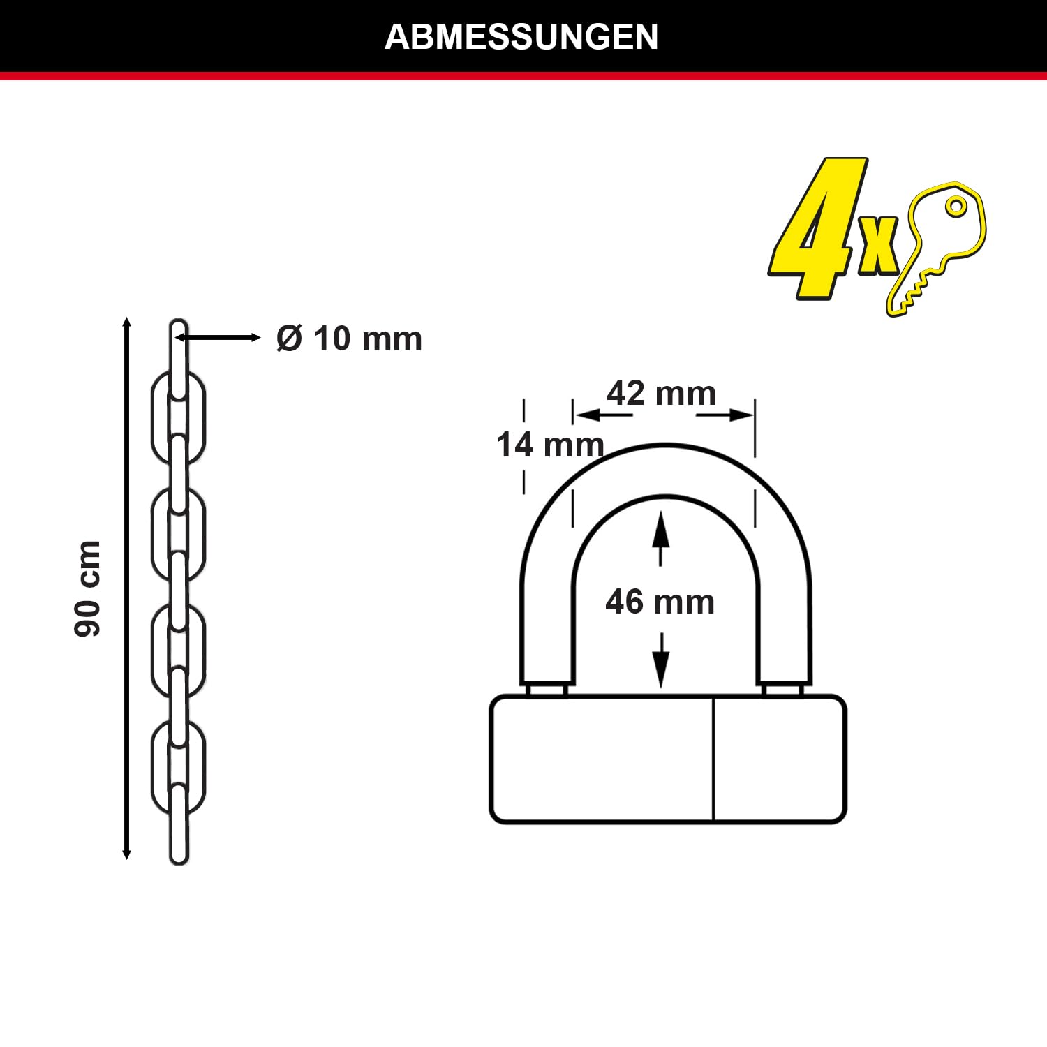 Master Lock Keyed Padlock - Heavy Duty Security Lock for Bikes, Gates, Lockers & Storage - Weatherproof & Durable Outdoor Use