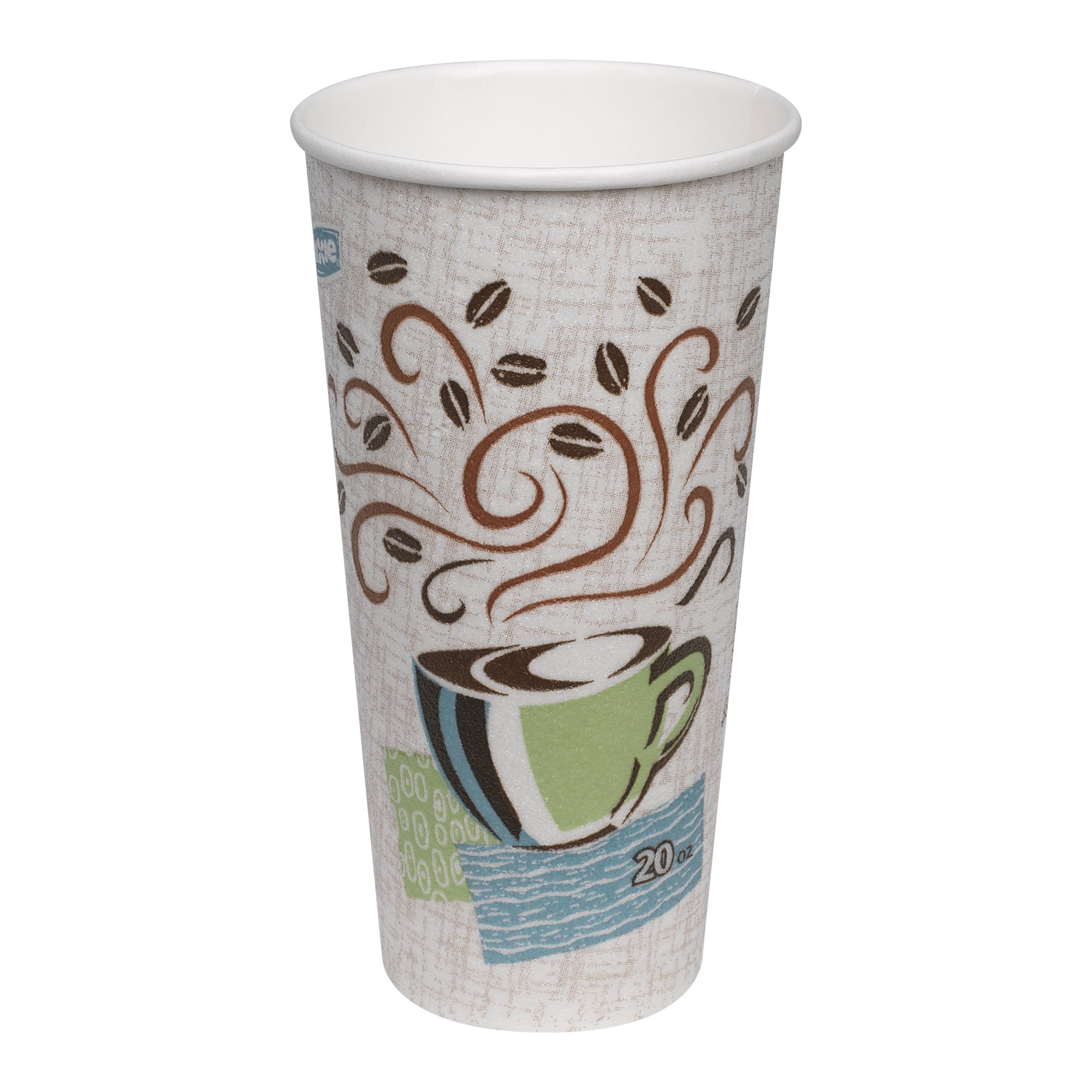 GP PRO Dixie PerfecTouch 20 oz Disposable Paper Coffee Cups - Coffee Haze Design, 500 Count (25 Cups/Sleeve, 20 Sleeves/Case) - Ideal for Offices, Cafes & Catering Events
