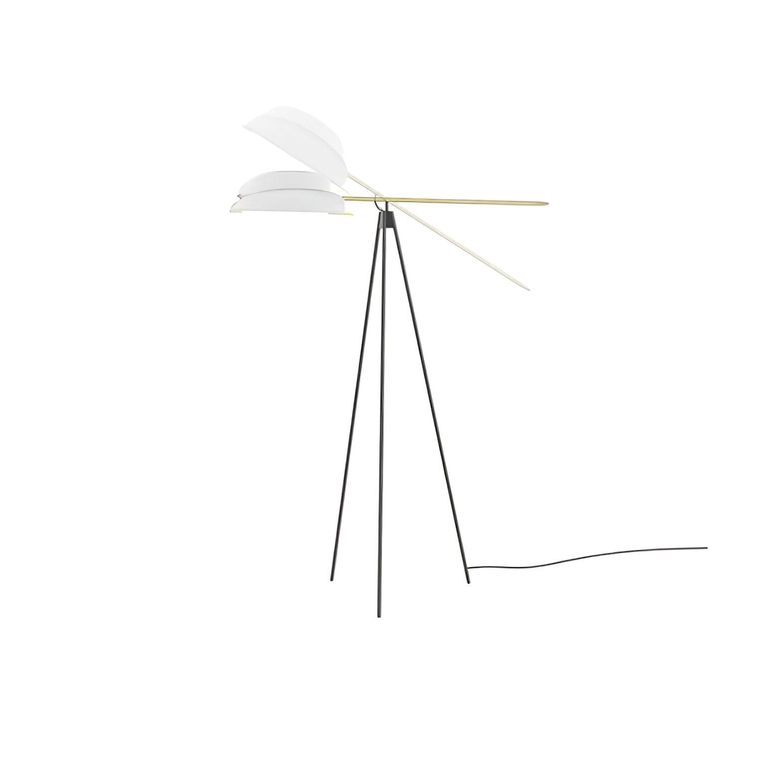 Heart Wing Tripod Floor Lamp - Adjustable Modern Standing Light for Living Room, Bedroom & Office - Warm White LED Bulb Included - Perfect for Reading, Relaxing & Decorating