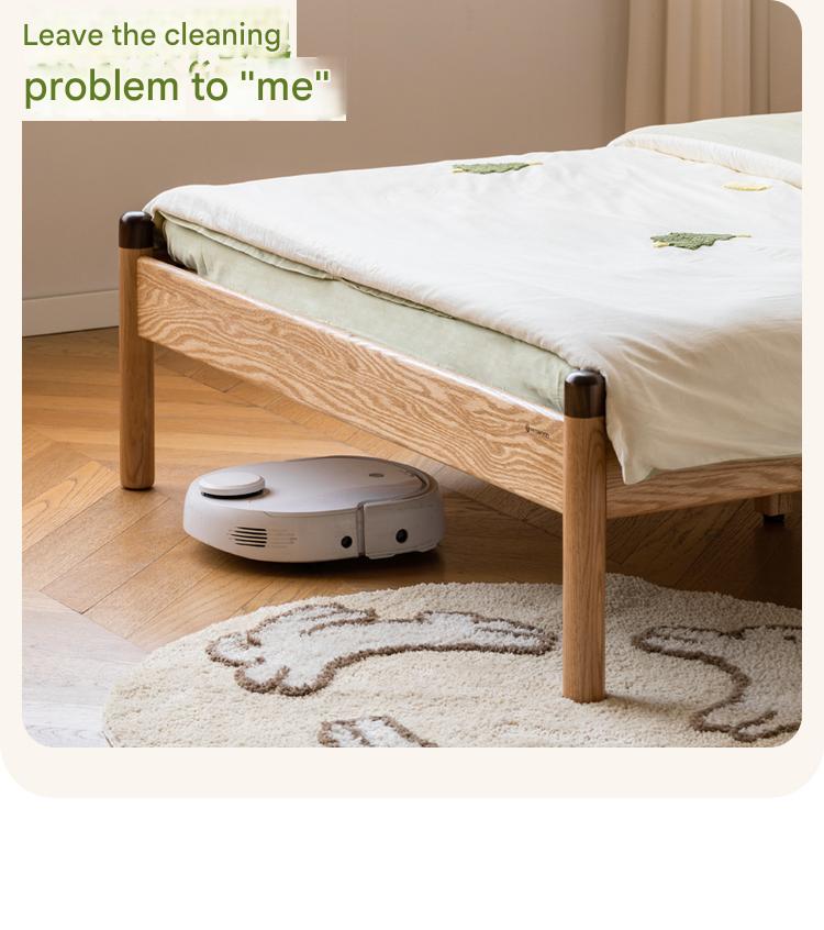 Solid Oak Wood Kids Bed - Sturdy & Safe Children's Bedroom Furniture for Toddlers & Teens - Perfect for Bedrooms, Daycare, and Guest Rooms