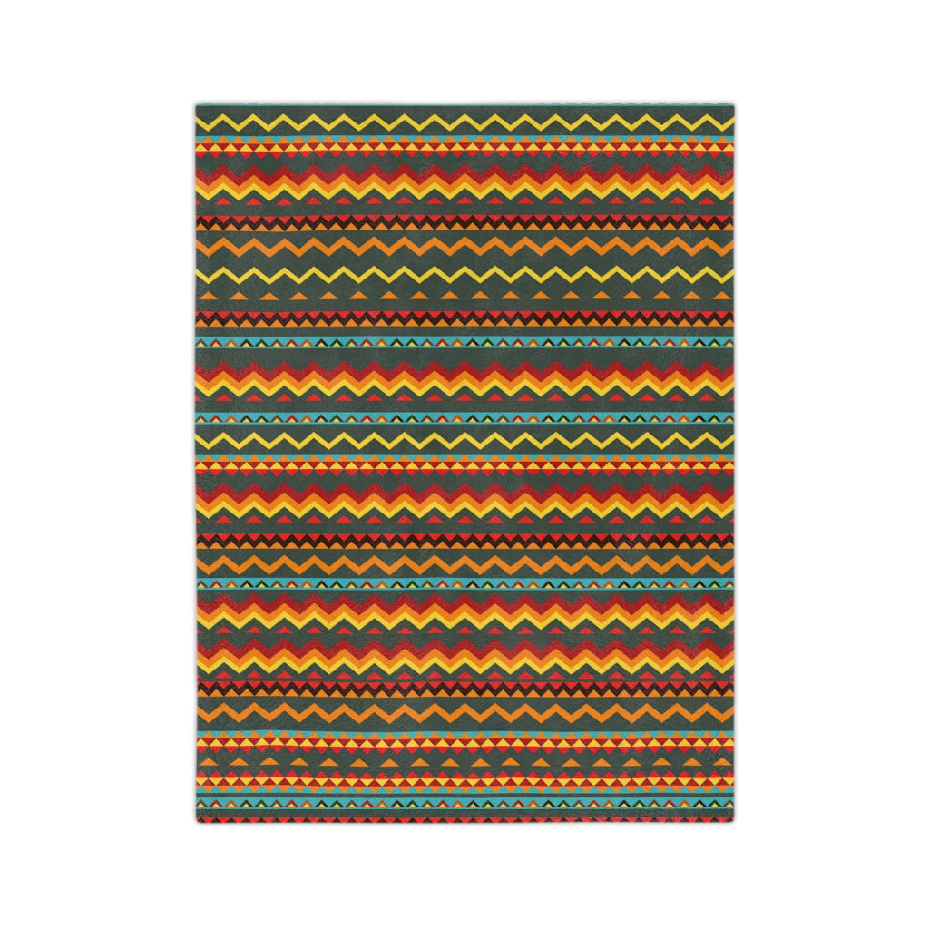 Southwestern Blanket - Sahara Sunrise Velveteen Minky Throw | Soft Polyester Fleece with One-Sided Print | Mexican Style Blanket in 3 Sizes (50x60, 60x80, 72x90) | Perfect for Sofa, Bed, Picnic & Outdoor Use